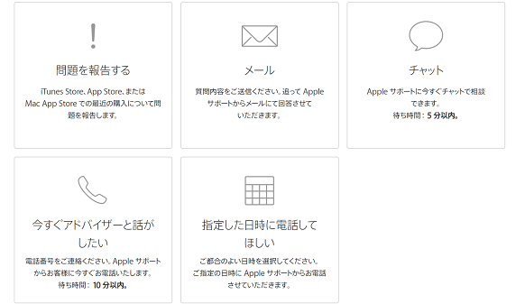 Apple,問い合わせ手段