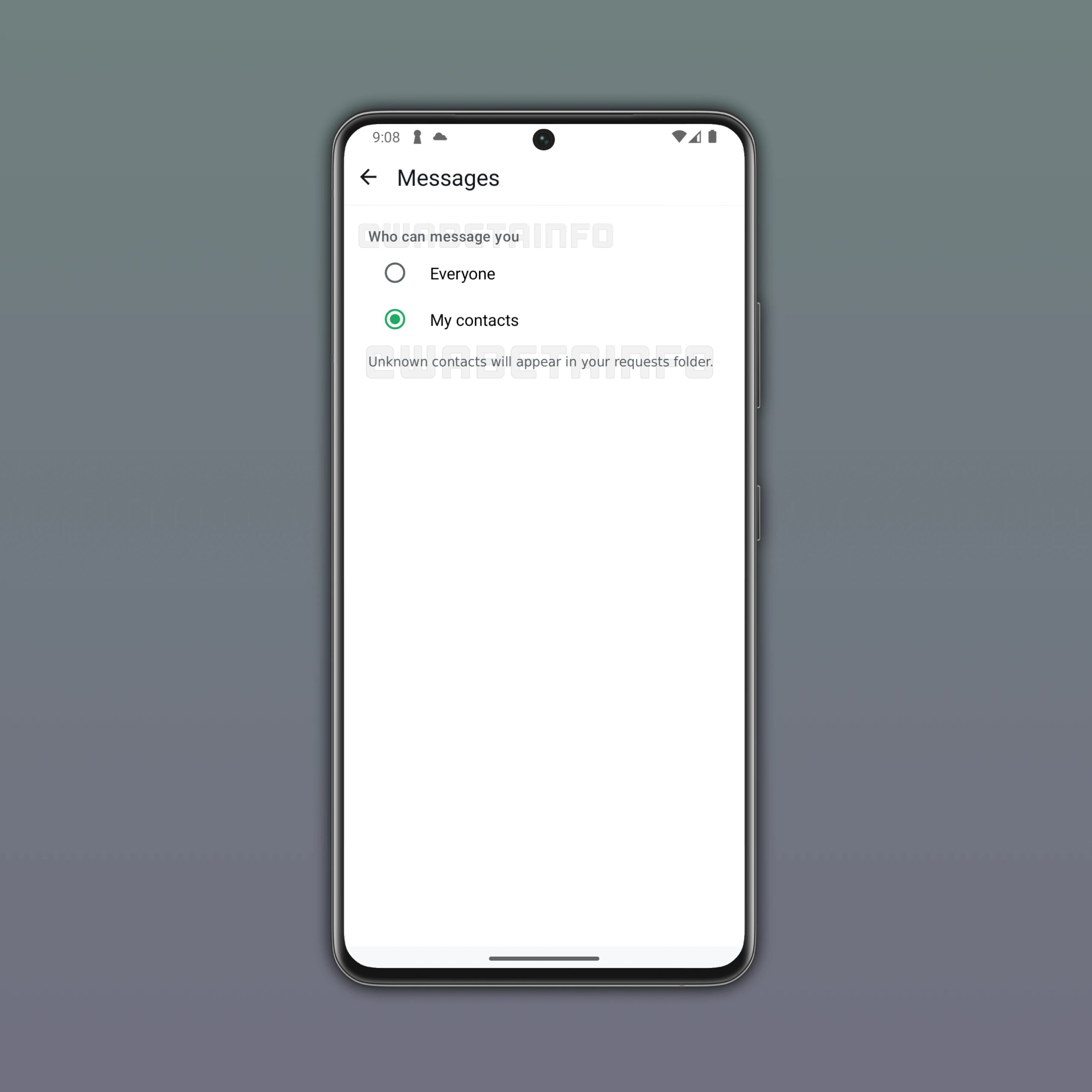 WhatsApp ベータリクエストフォルダー