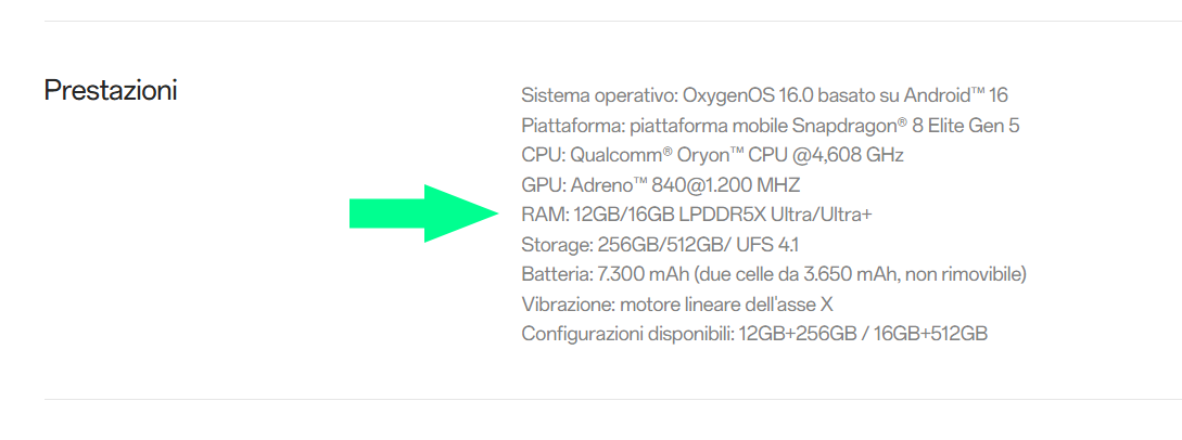 OnePlus 15 RAM メモリ