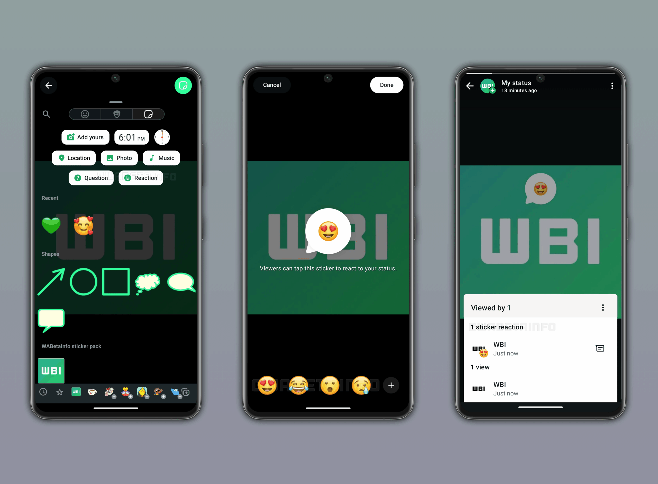 whatsapp ベータ版 Android アップデート ステッカー「反応」