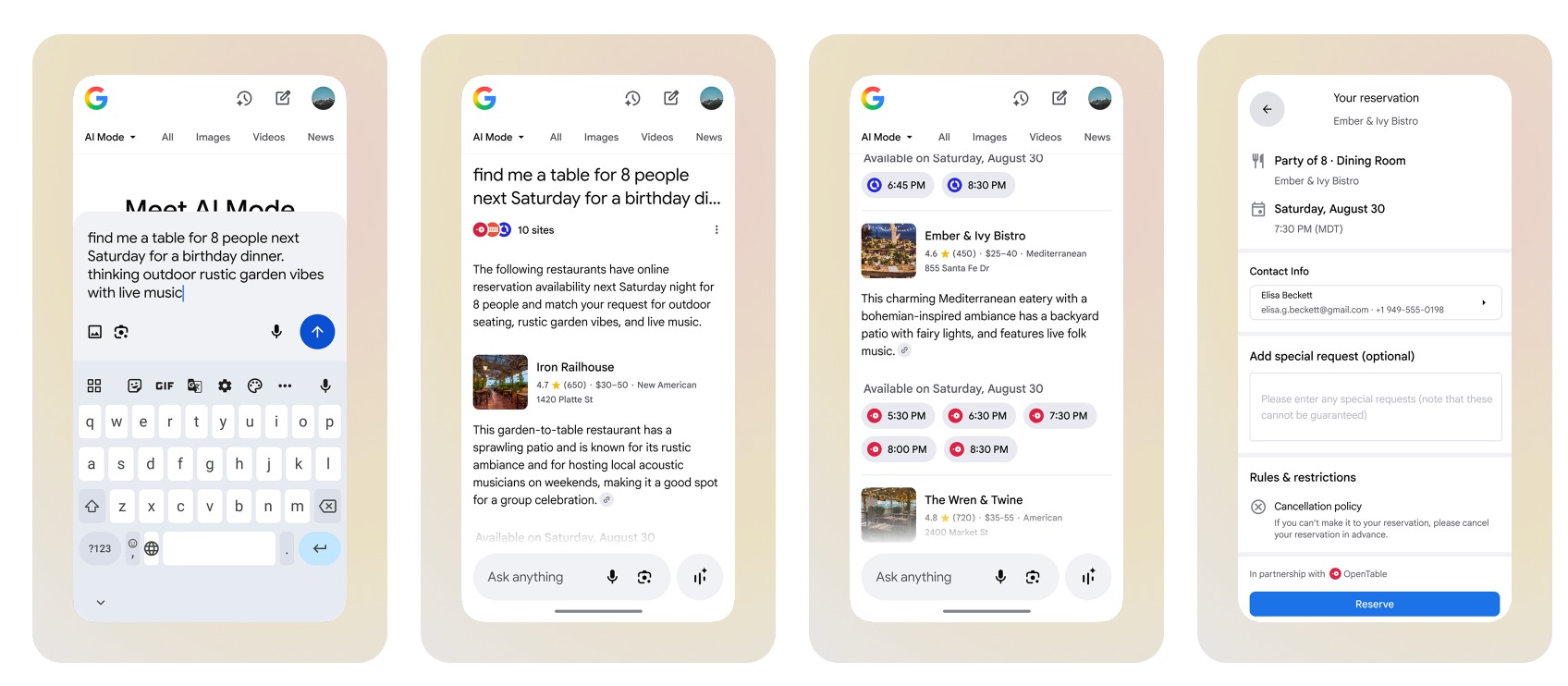 Google AIモードチケット予約