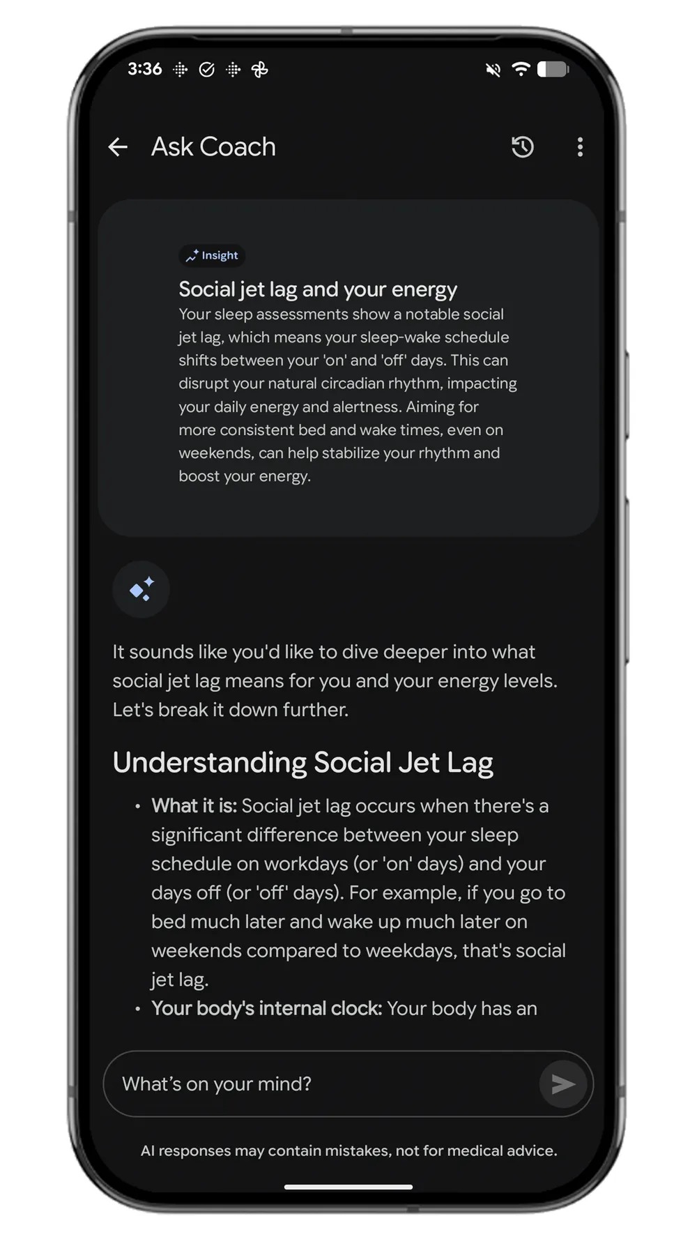 Fitbit のプロアクティブな提案