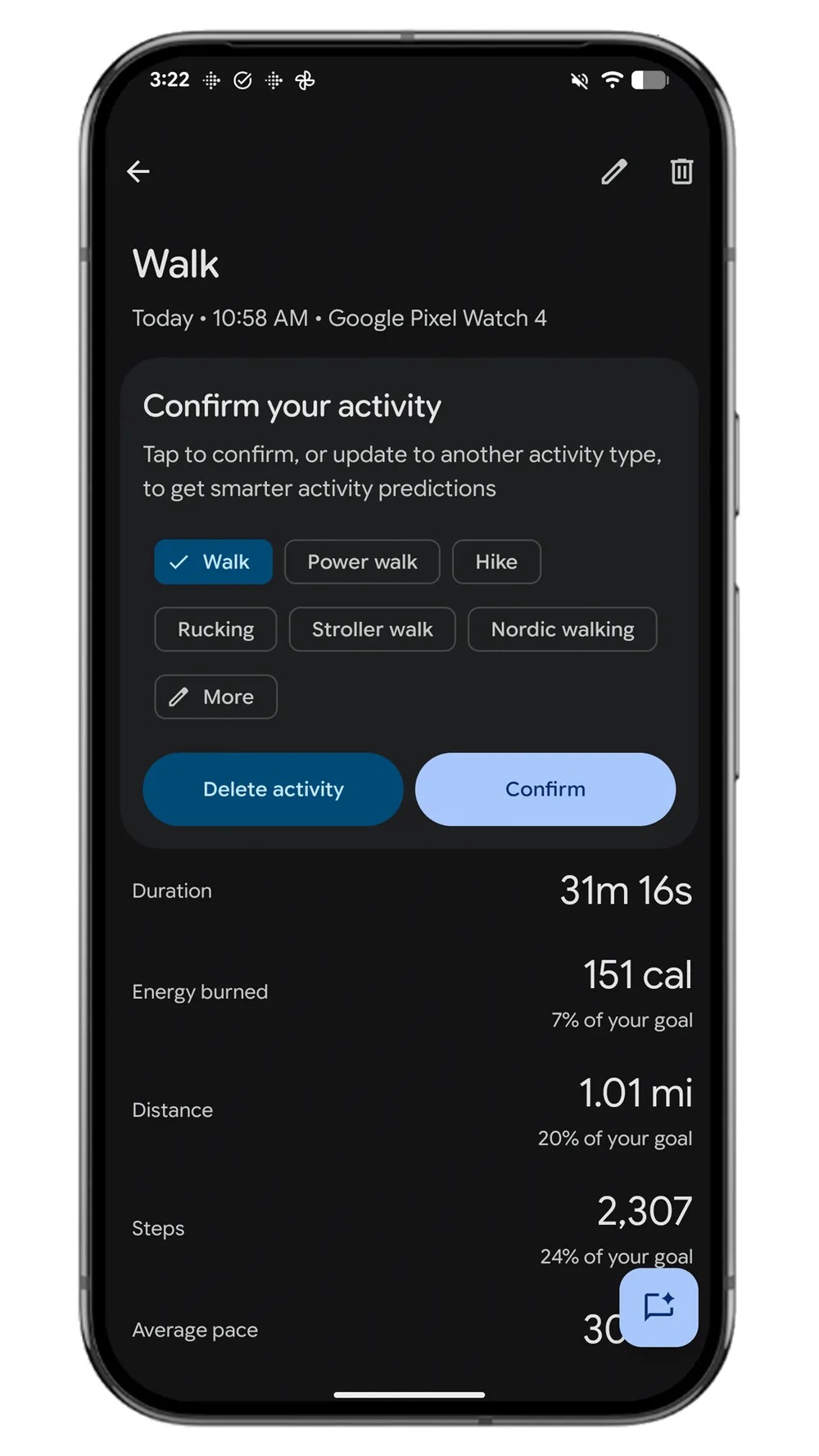Fitbit アクティビティの記録