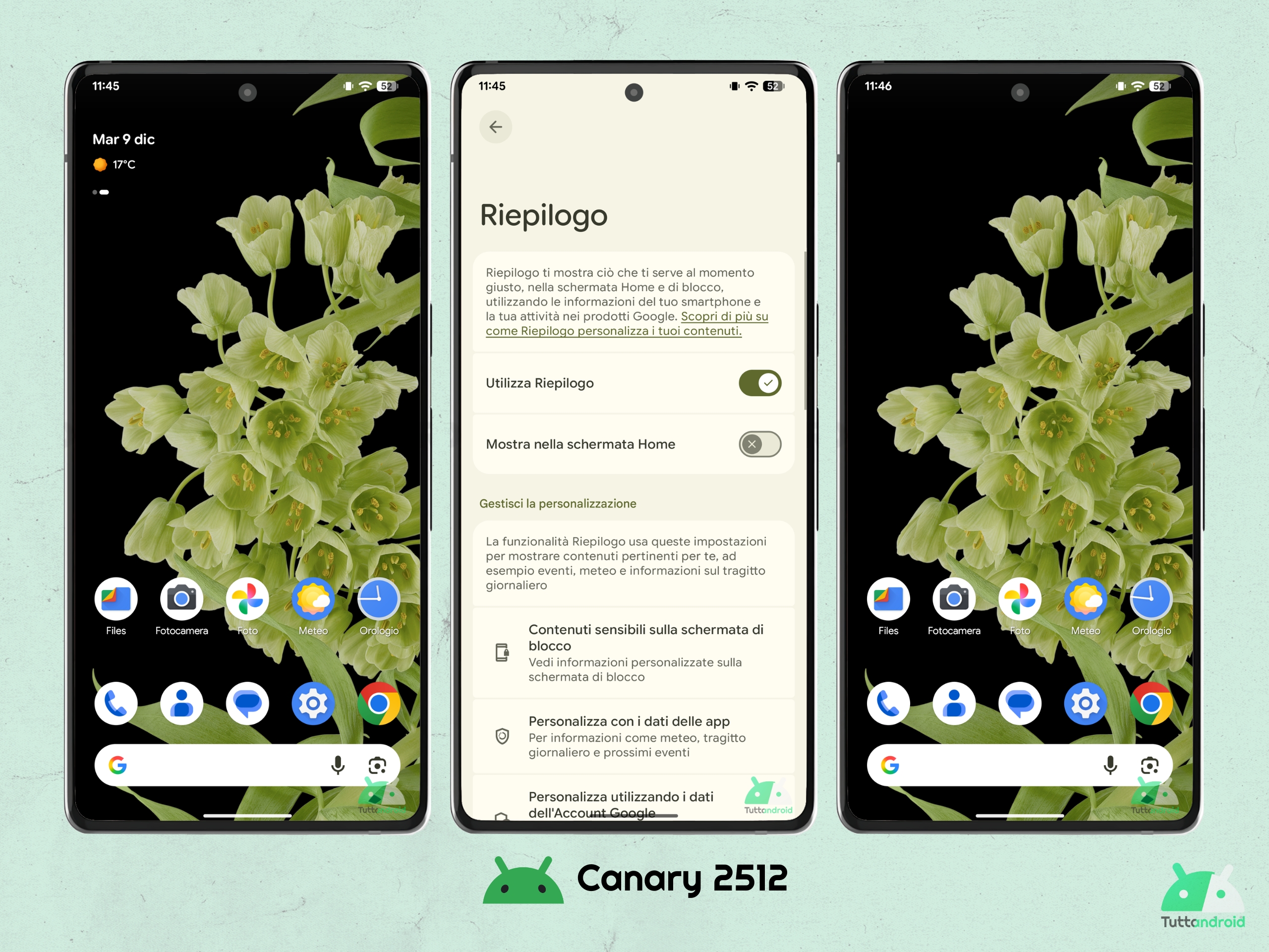 Android CANARY 2512 - ピクセル ランチャー - ウィジェットの概要