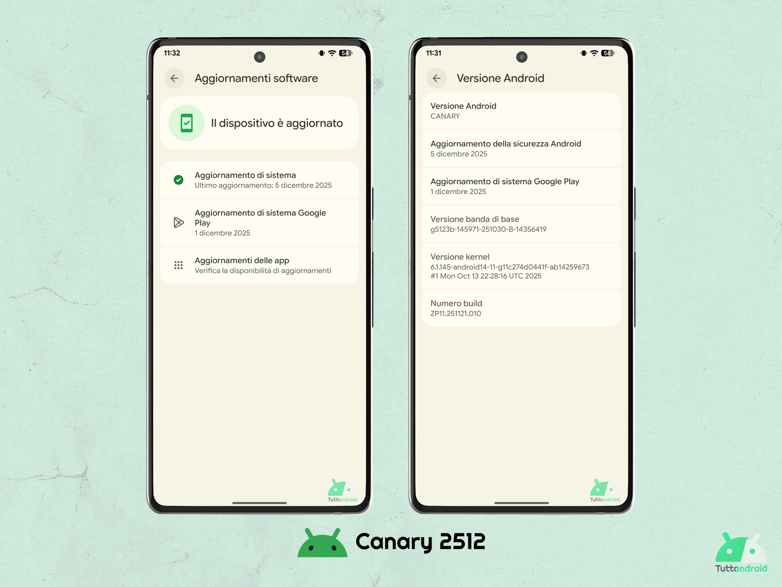 Android CANARY 2512 - アップデートがインストールされました