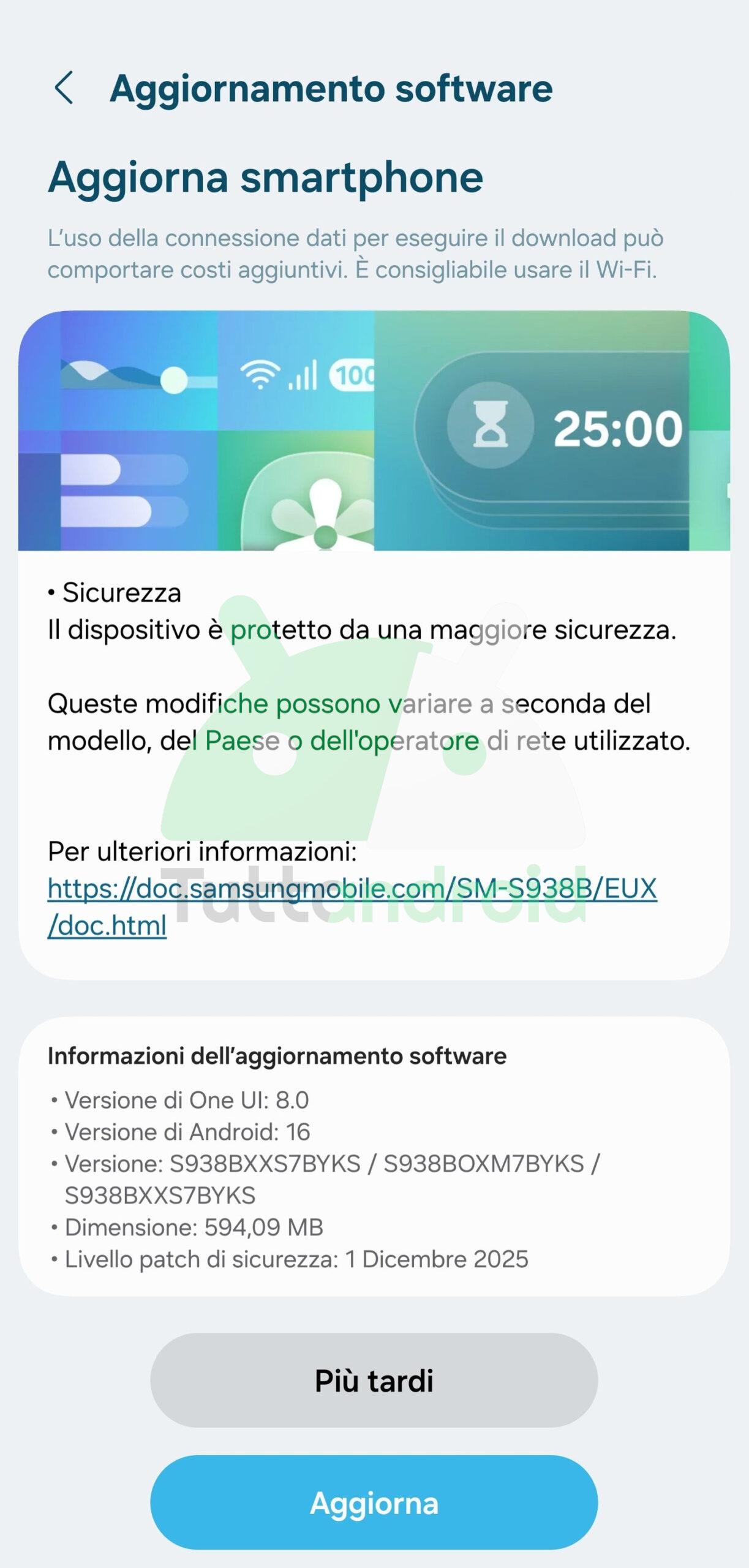 Samsung Galaxy S25 Ultra - S938BXXS7BYKS 2025 年 12 月