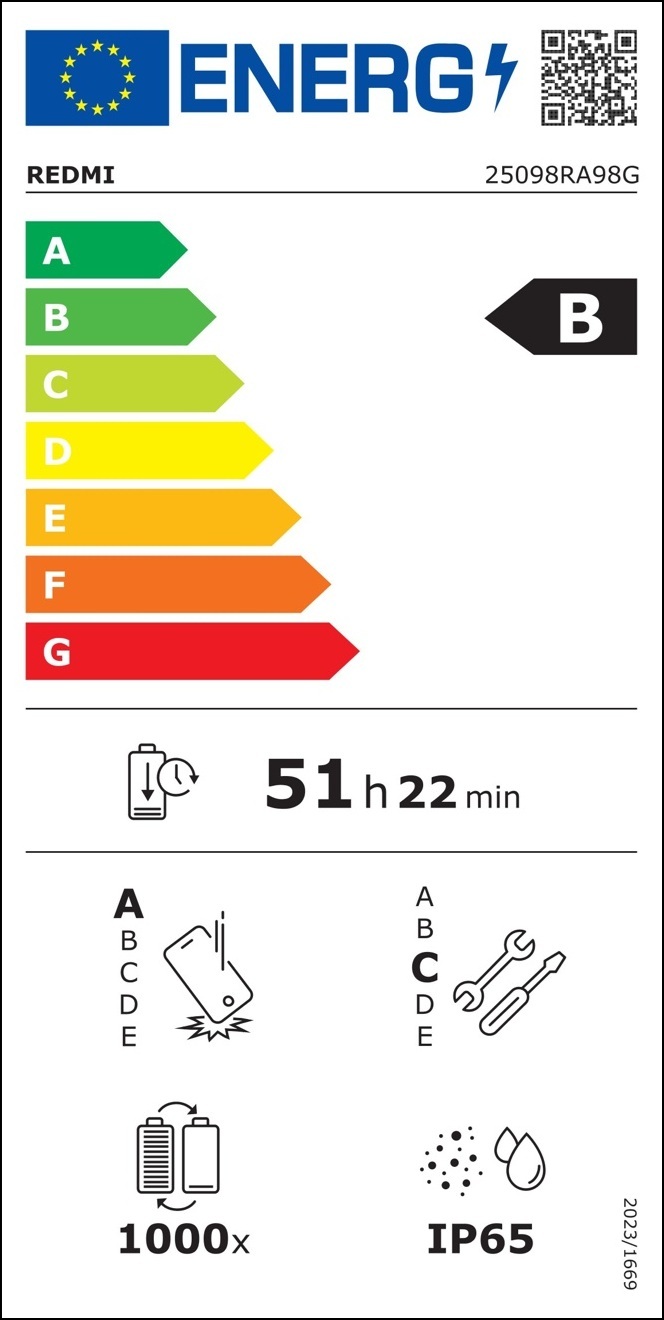 REDMI Note 15 5G - EU エネルギーラベル