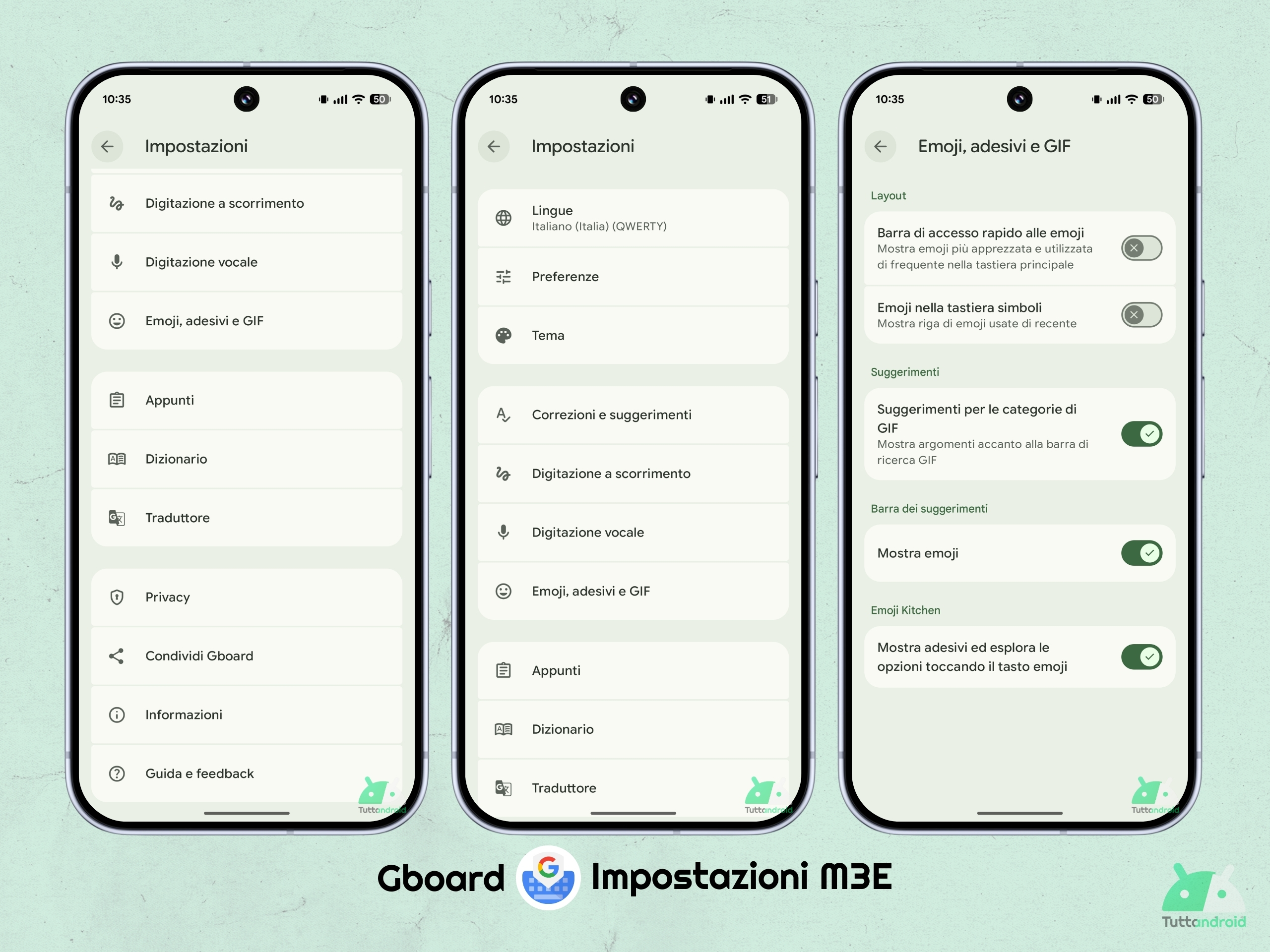 Android 16 - Gboard v16.5.1.838613058 ベータ版 - M3E 設定