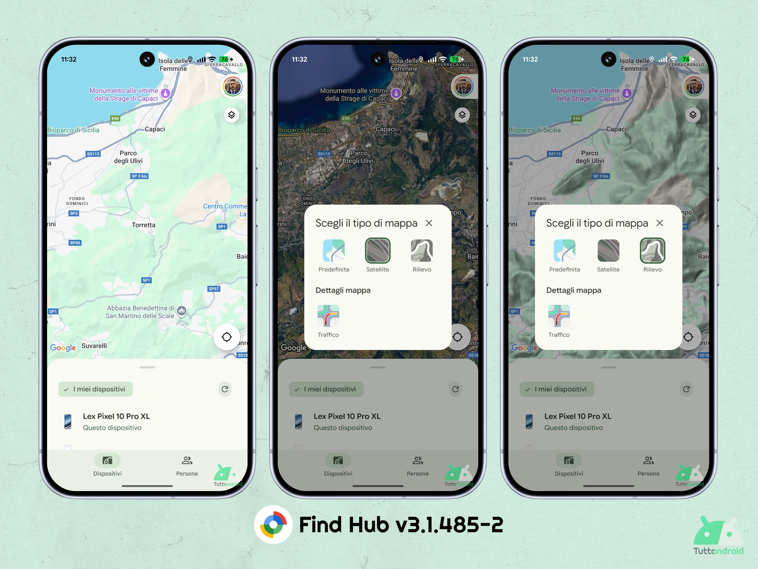 Google Find Hub v3.1.485-2 Google マップ レイヤー