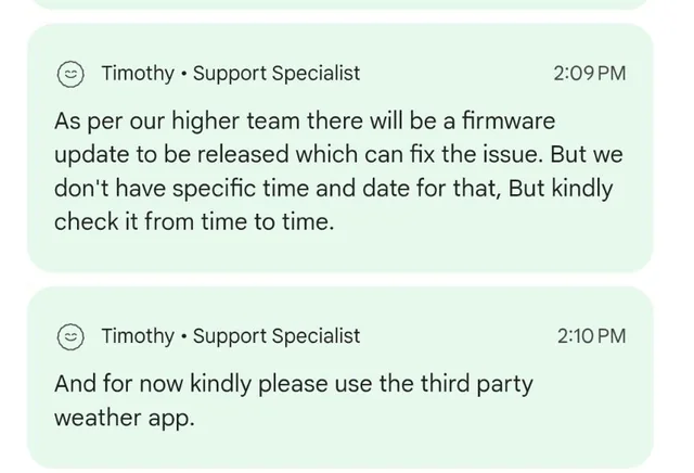 Google Pixel Watch のバグ Google 天気