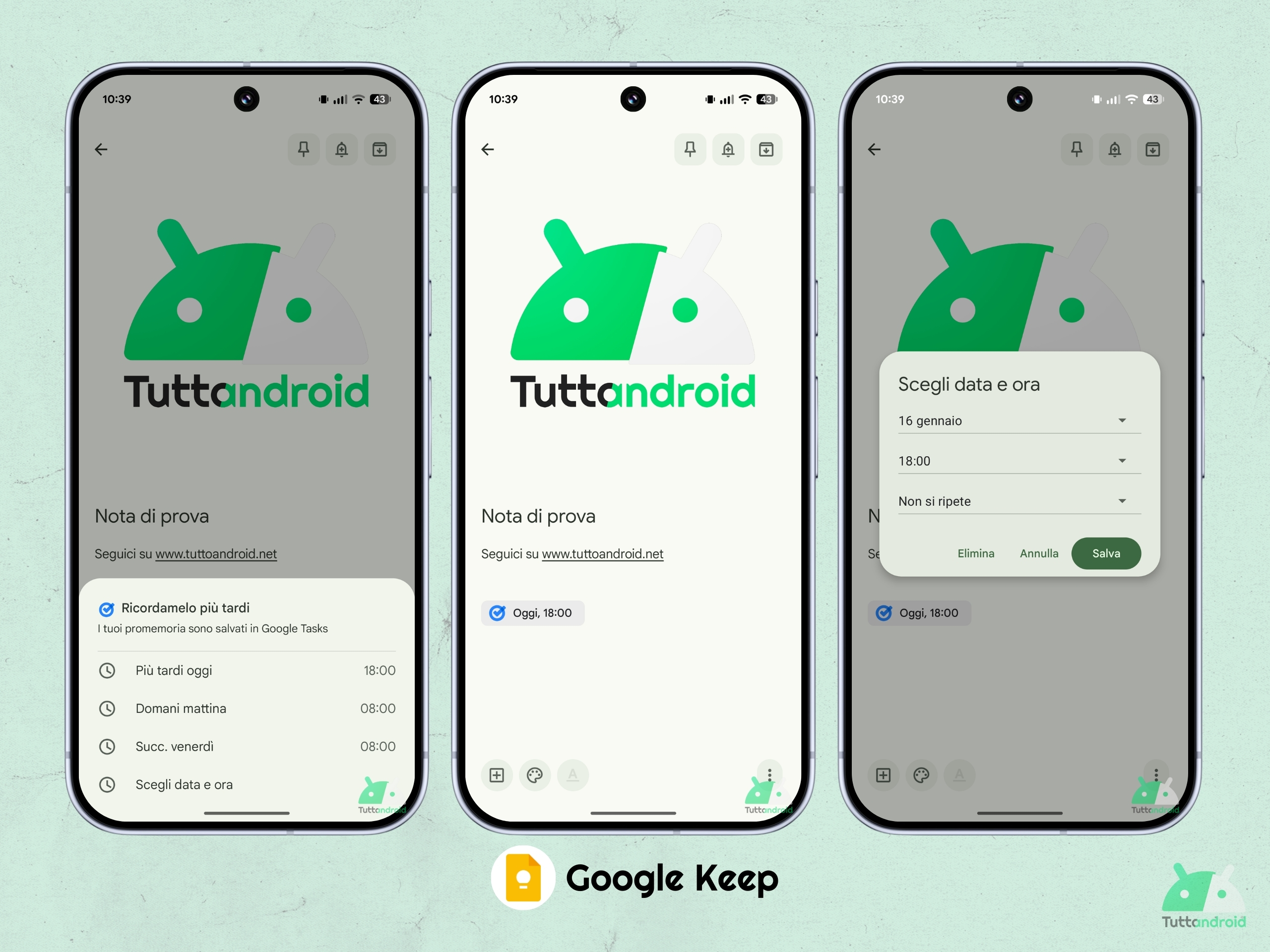 Google Keep v5.26.021 - Google タスクのリマインダー