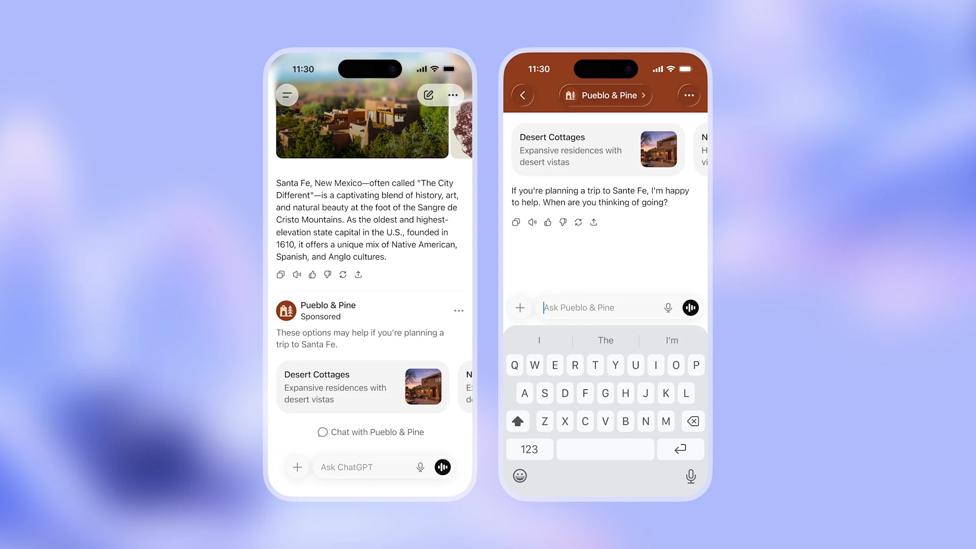 OpenAI - ChatGPT での広告の例