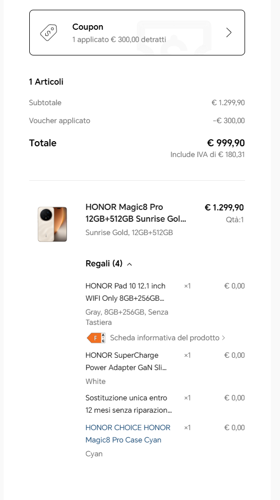 HONOR Magic8 Pro のクーポンとギフト