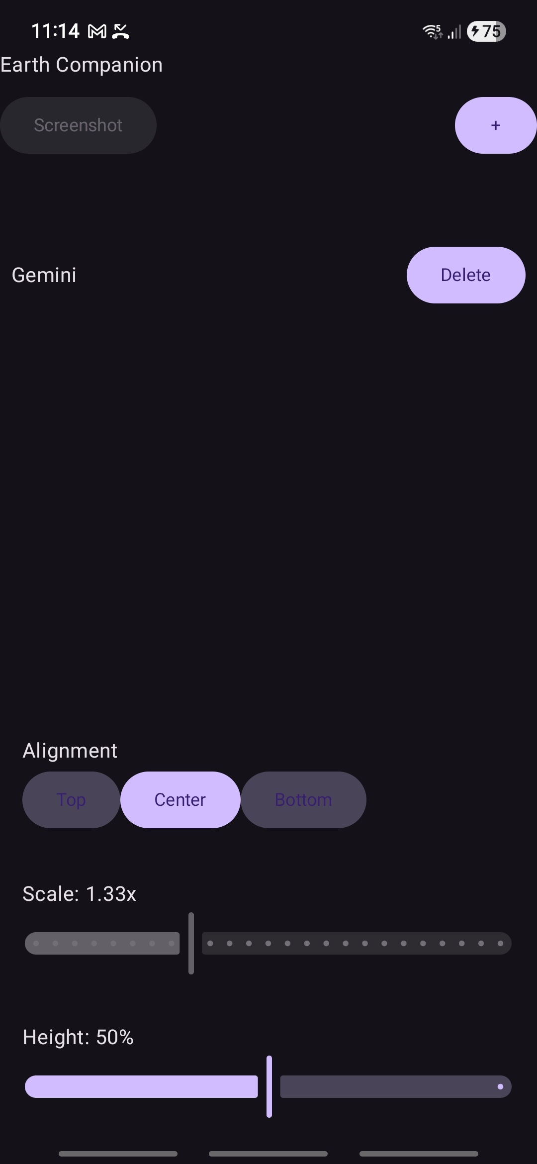 Android Auto v16.0 ベータ - Earth Companion - 新しいカスタム ウィジェット オプション