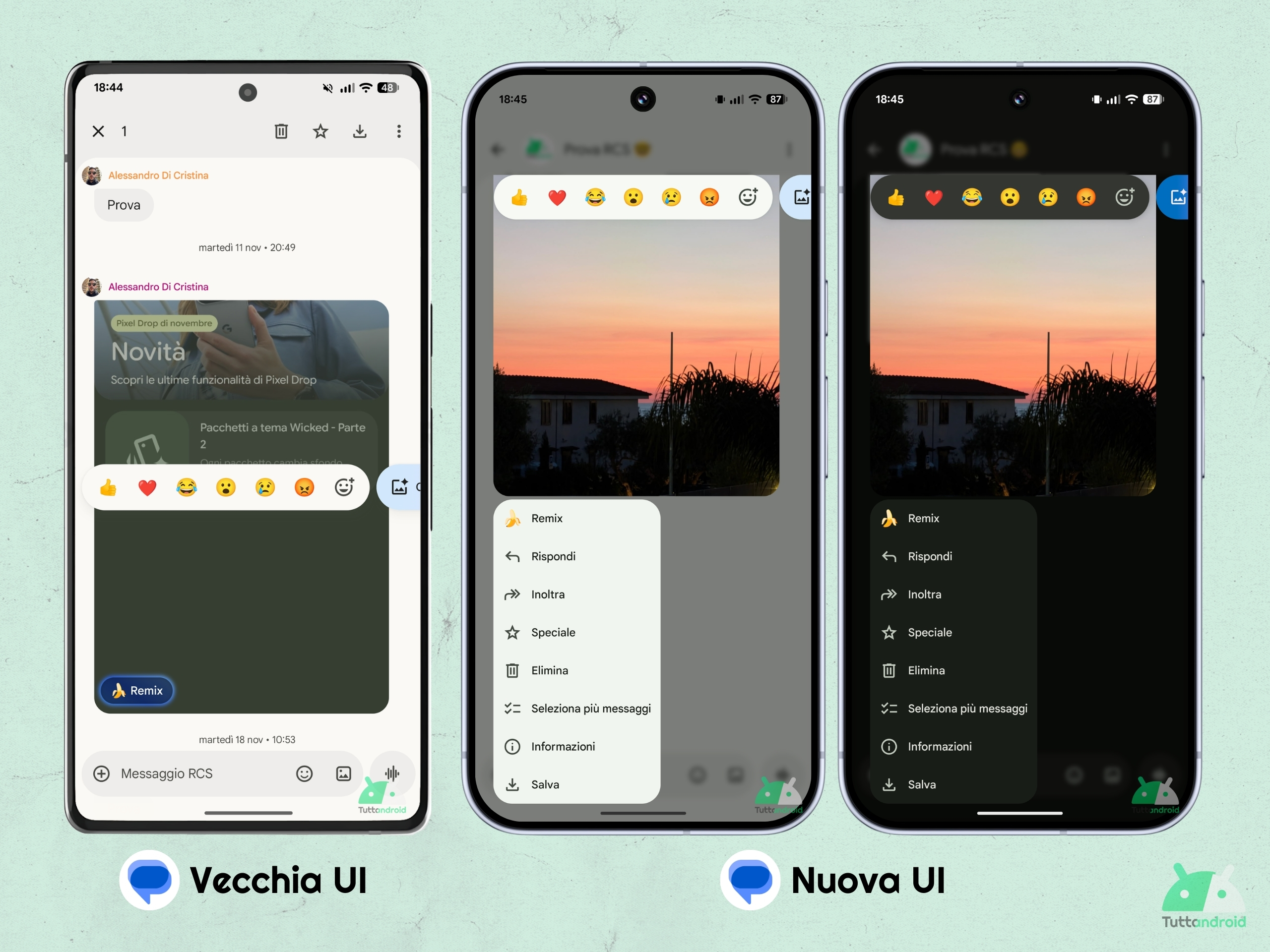 Google メッセージ v20251212 - 画像コンテキスト メニュー
