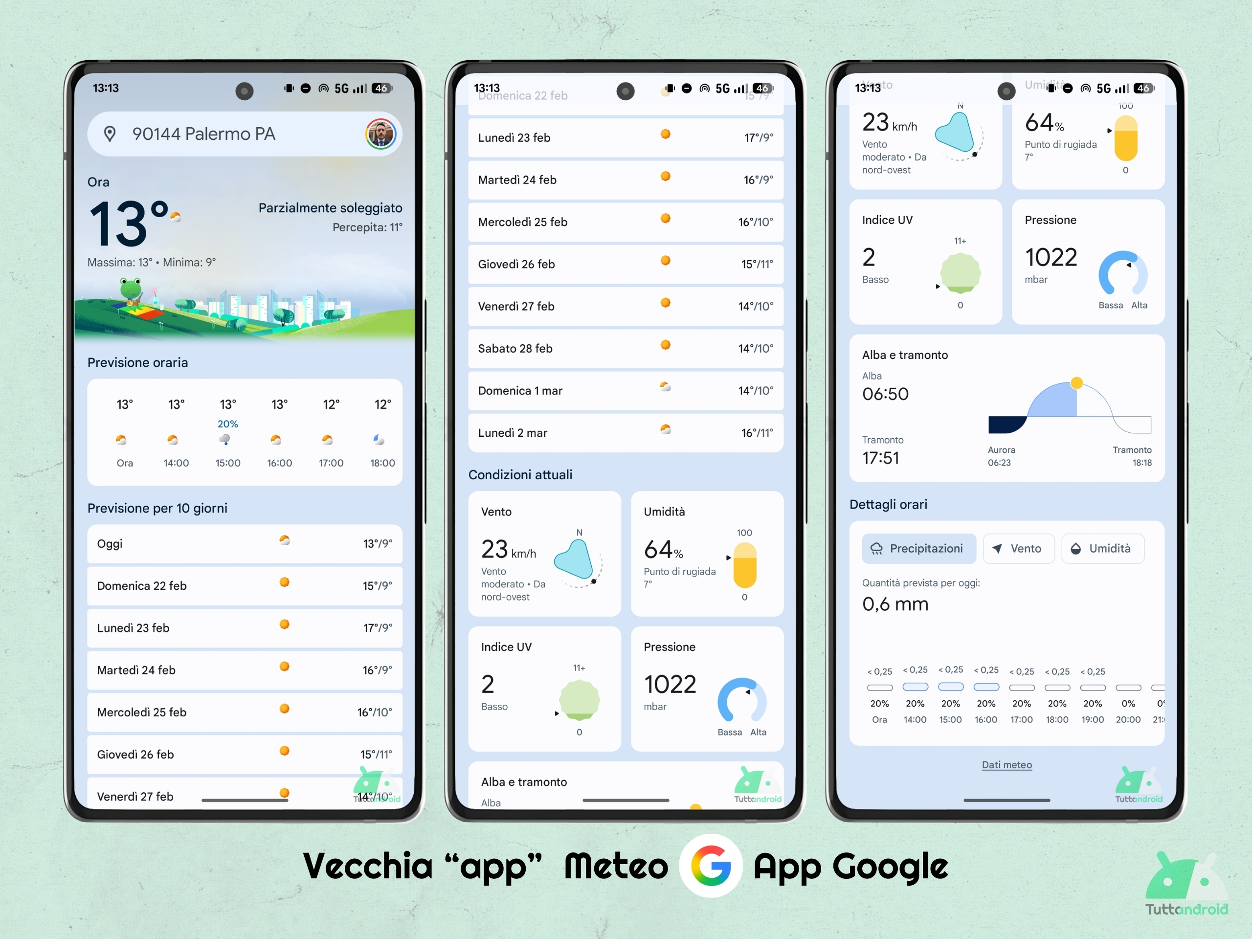 Google アプリの古い天気アプリ