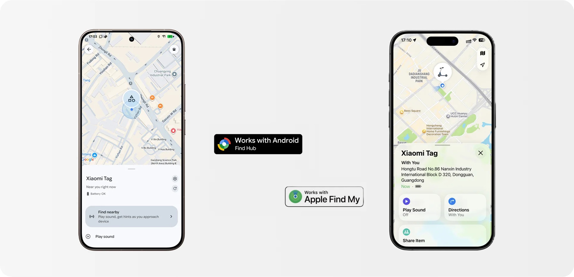 Xiaomi Tag uff - Find Hub および Find My との互換性