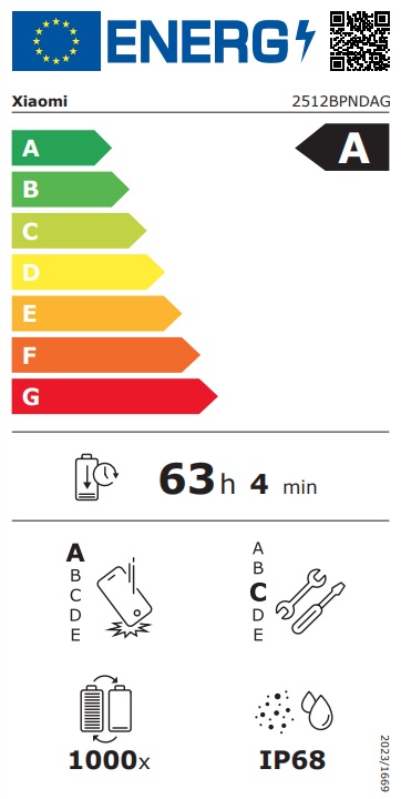 Xiaomi 17 Ultra Global - EU エネルギーラベル