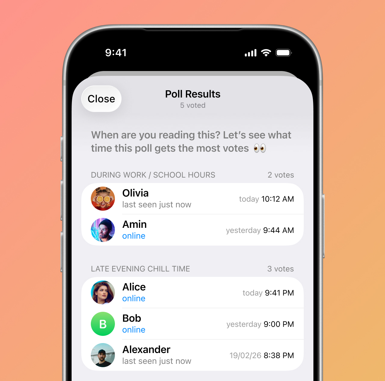 Telegram - 2026 年 3 月 - 04 世論調査のタイムスタンプ