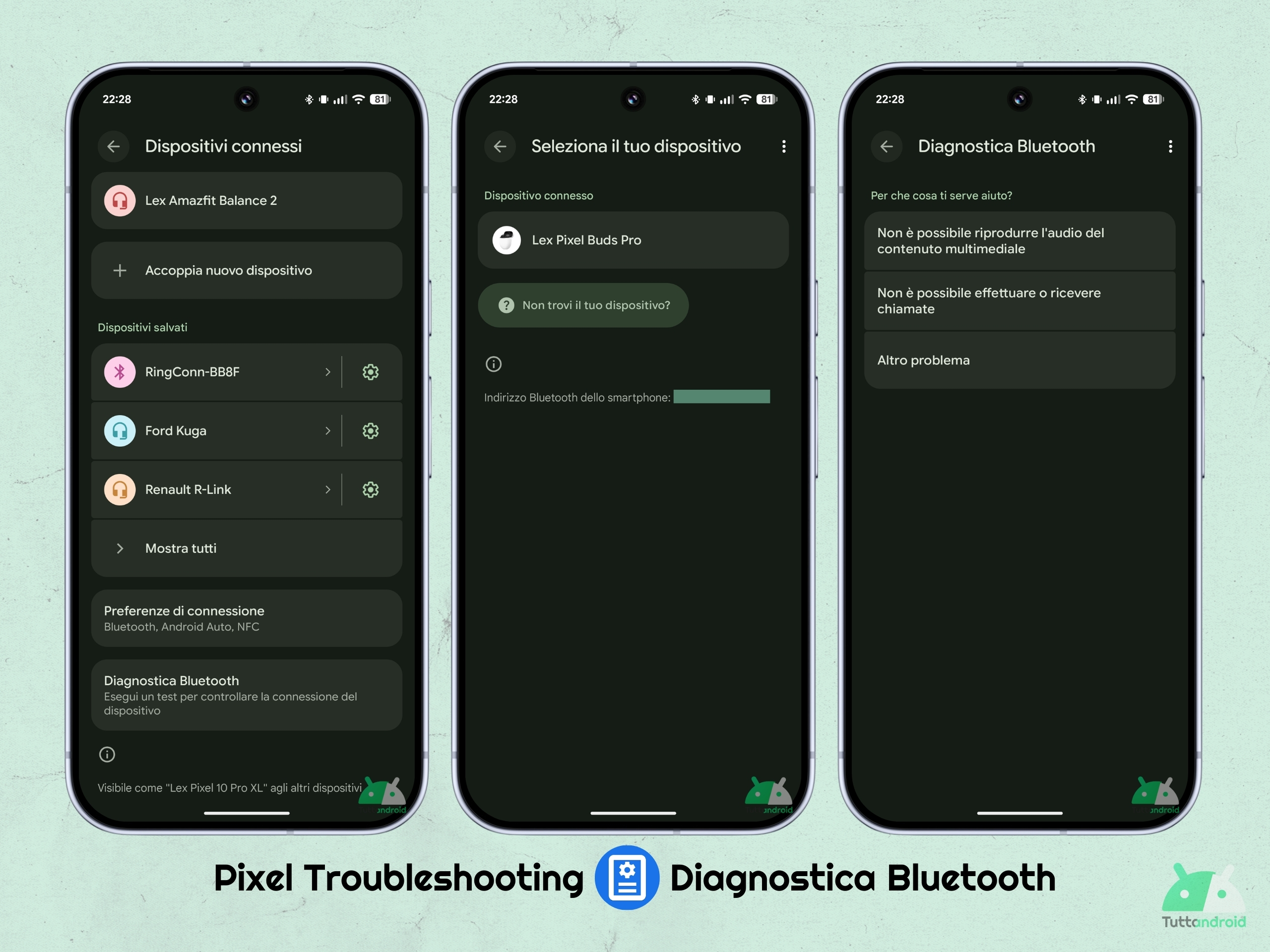 Pixel トラブルシューティング v1.0.881271863 - 接続されたデバイスの Bluetooth 診断