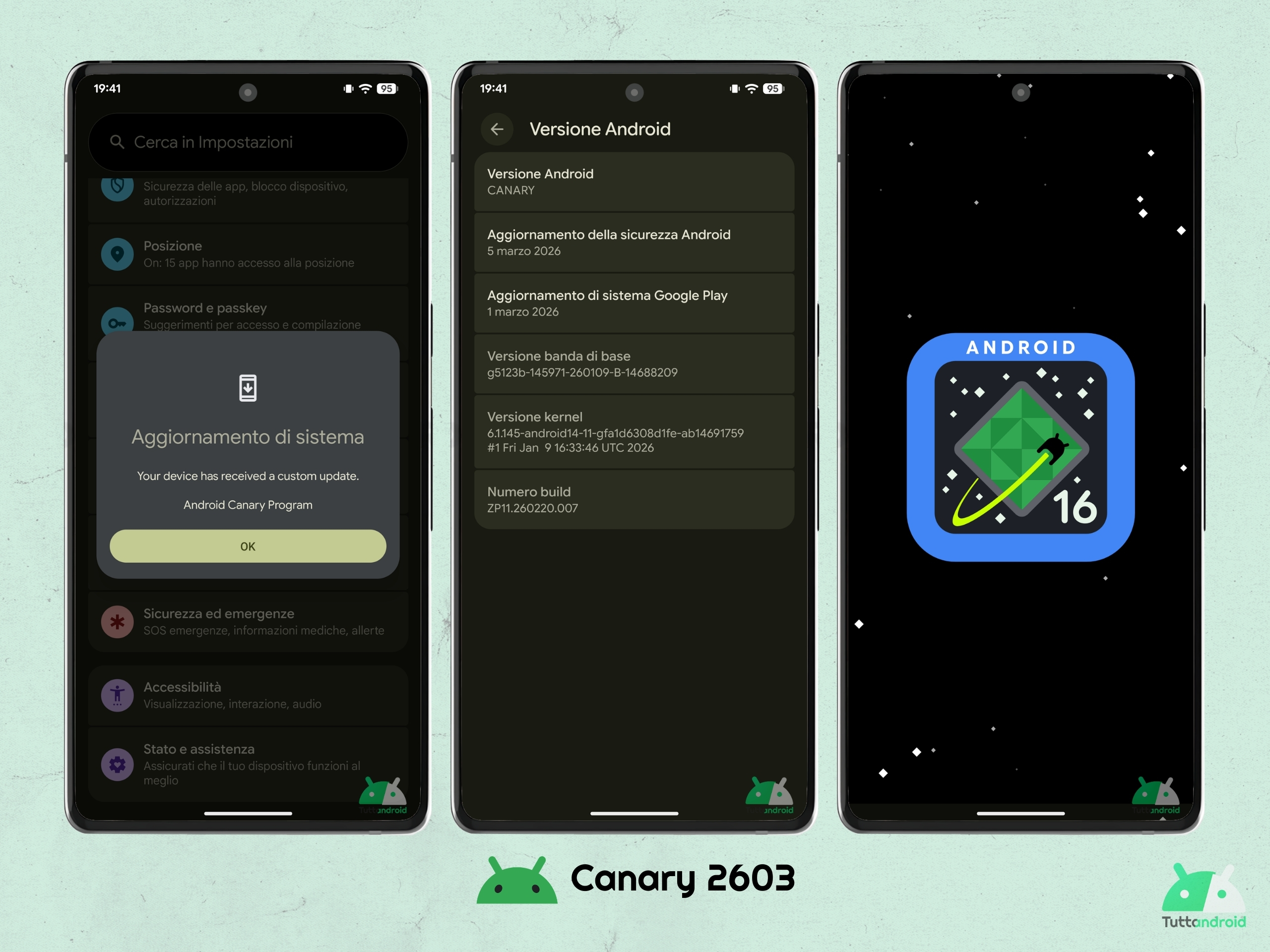 Android CANARY 2603 - 更新後の画面が表示される