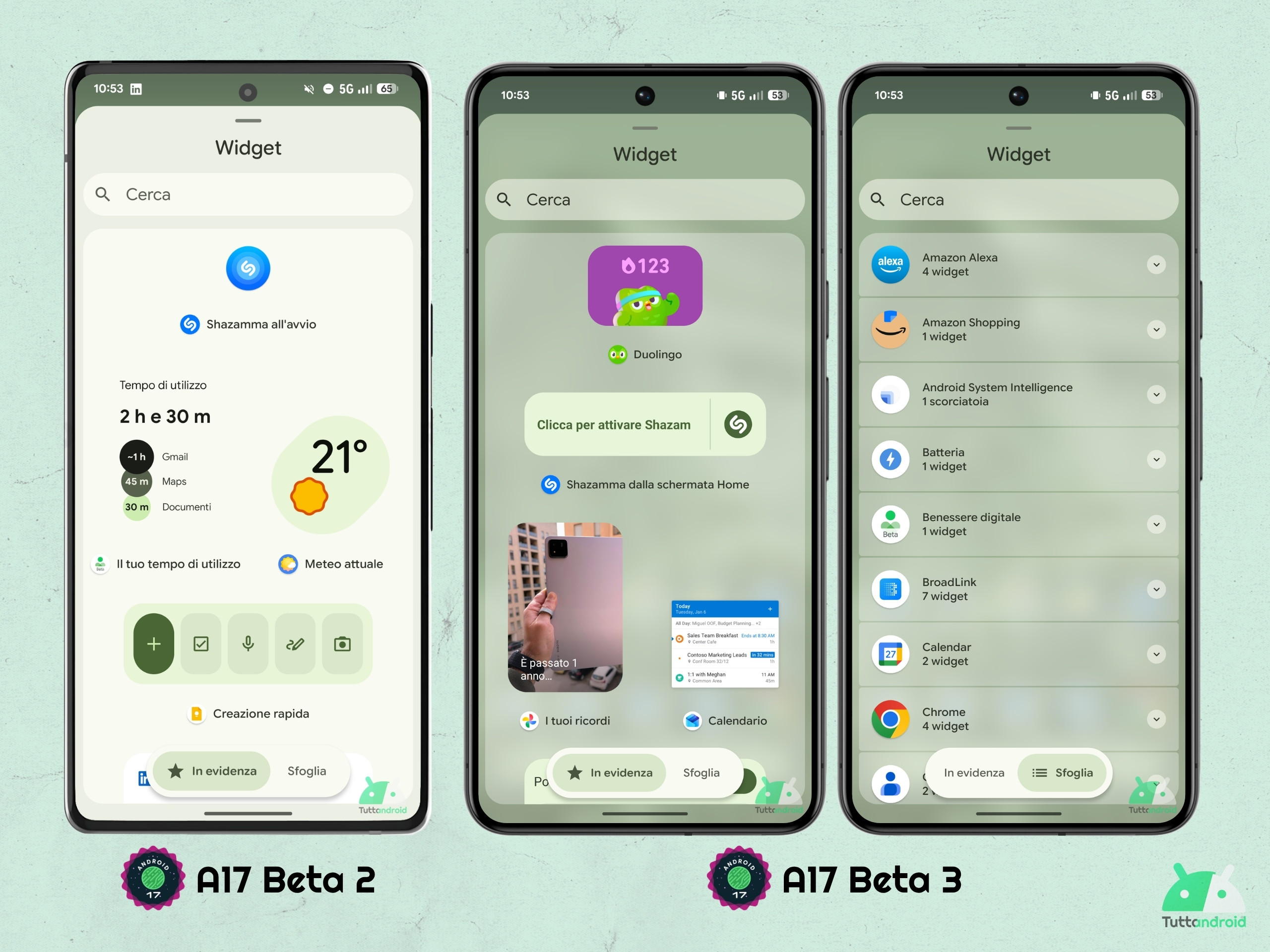Android 17 - ベータ 3 - ウィジェット パネル - ぼかし