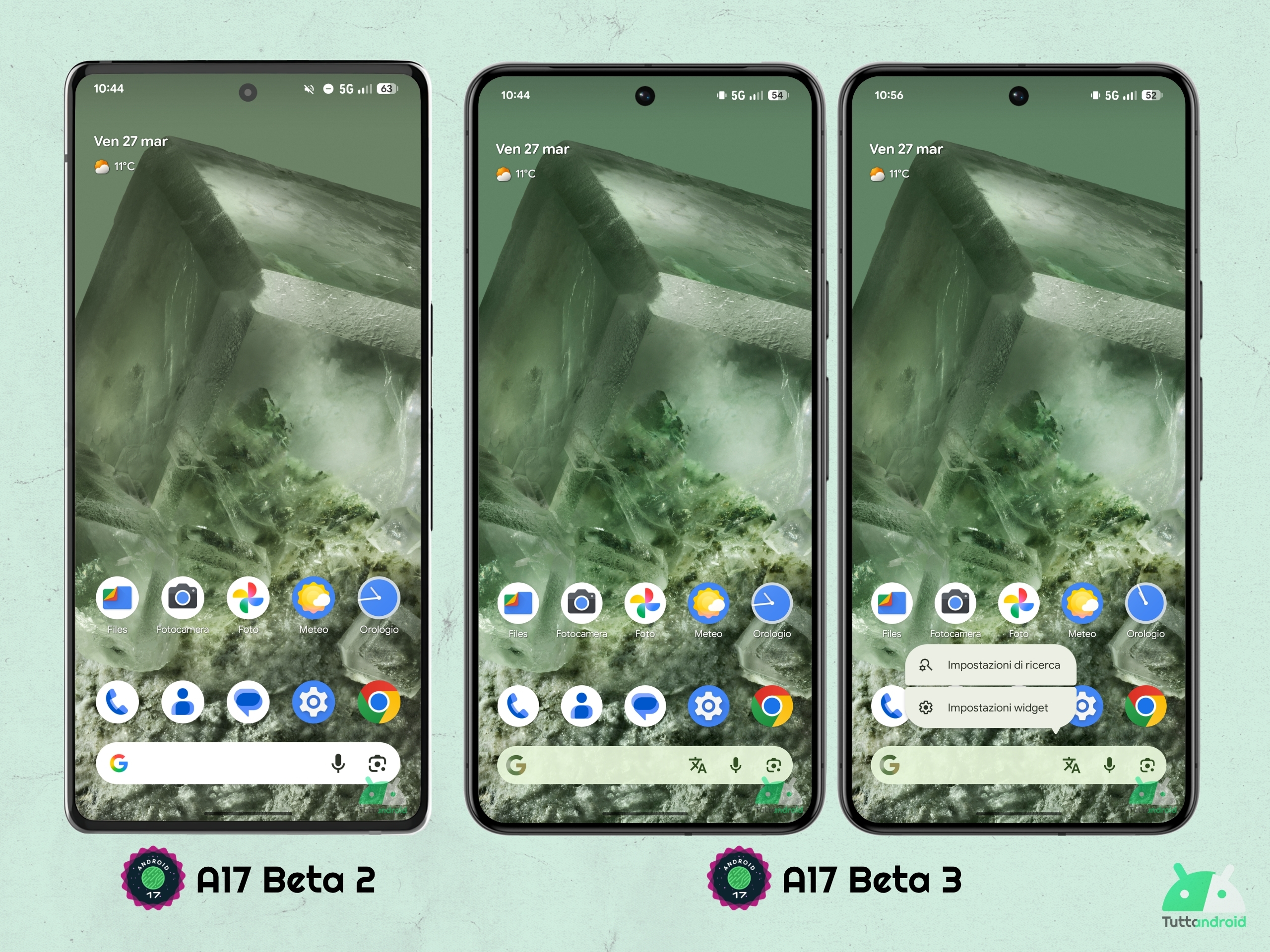 Android 17 - ベータ 3 - ピクセル ランチャー - 検索バー