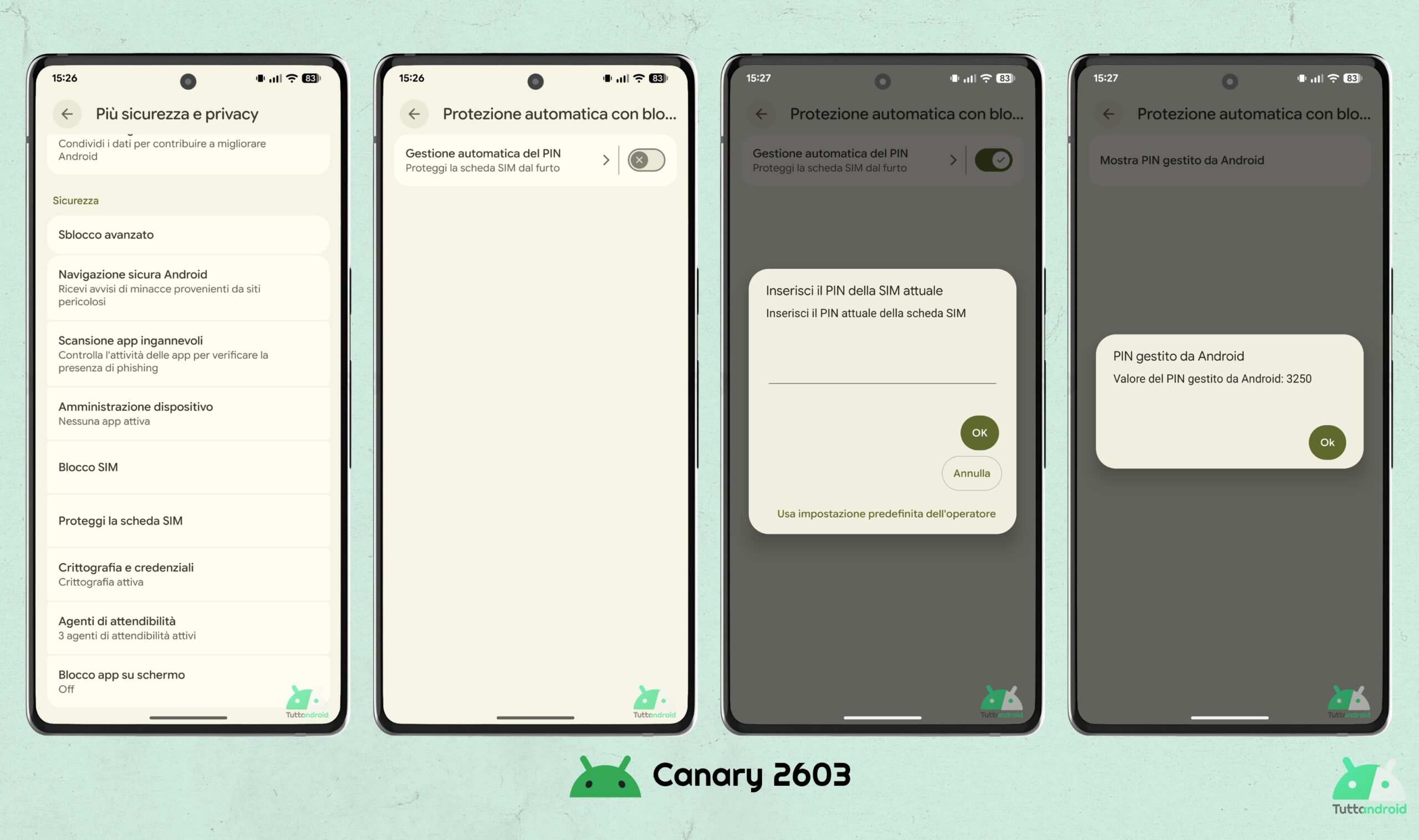 Android CANARY 2603 - セキュリティとプライバシーの向上 - Android 17 の SIM を保護