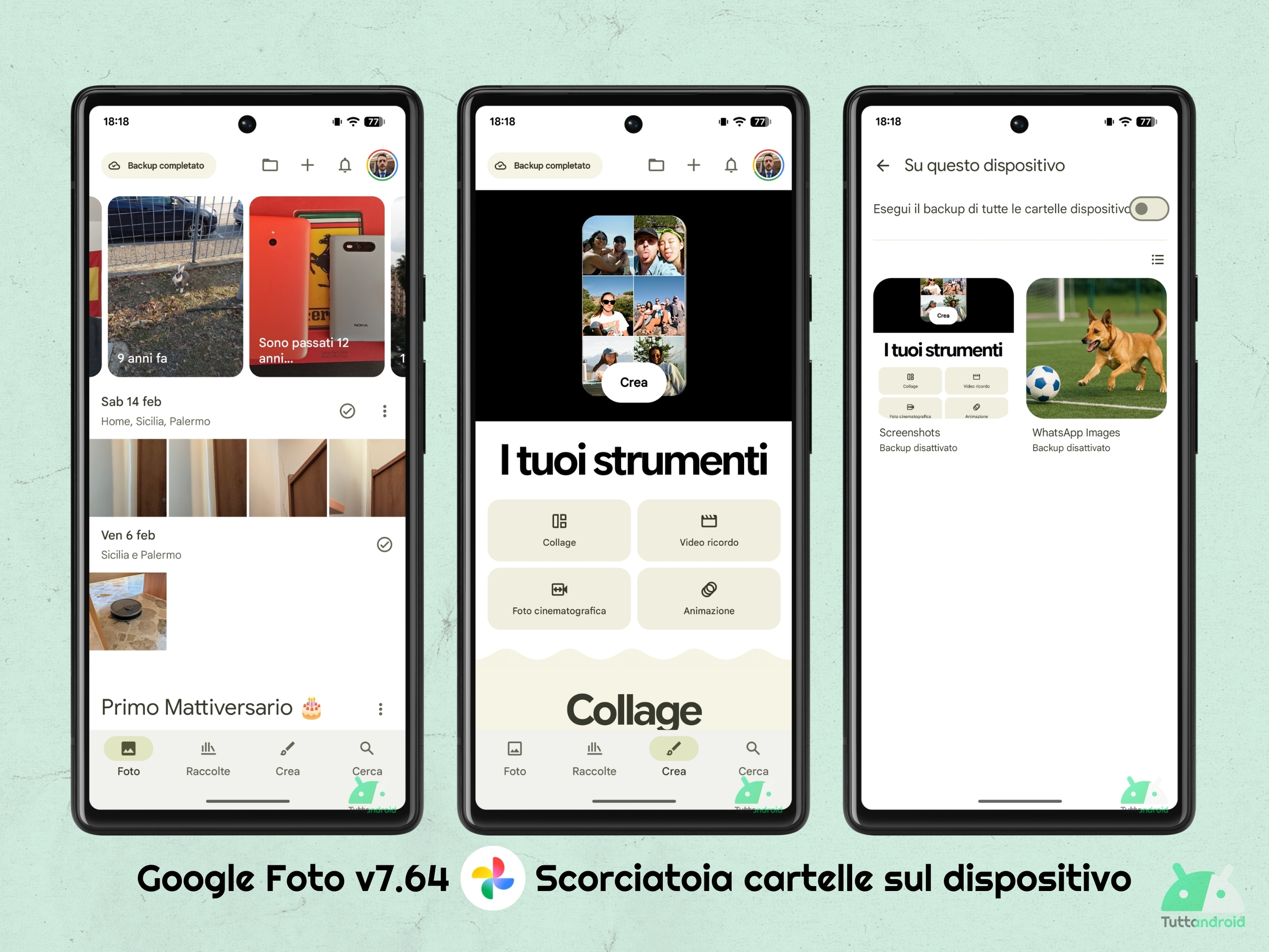 Google フォト v7.64 - デバイス フォルダーのショートカット