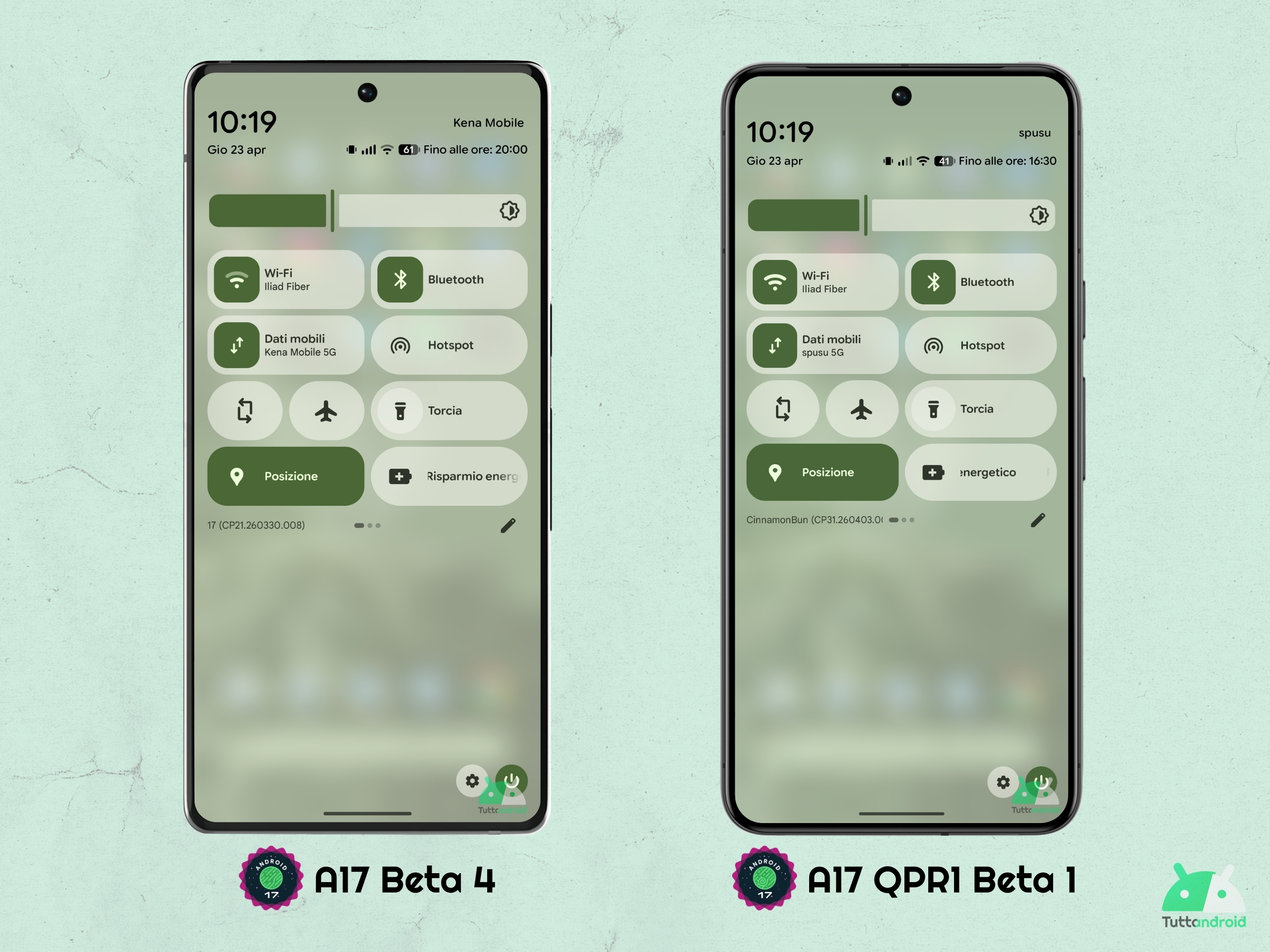 Android 17 QPR1 - ベータ 1 - CinnamonBun が戻ってきました