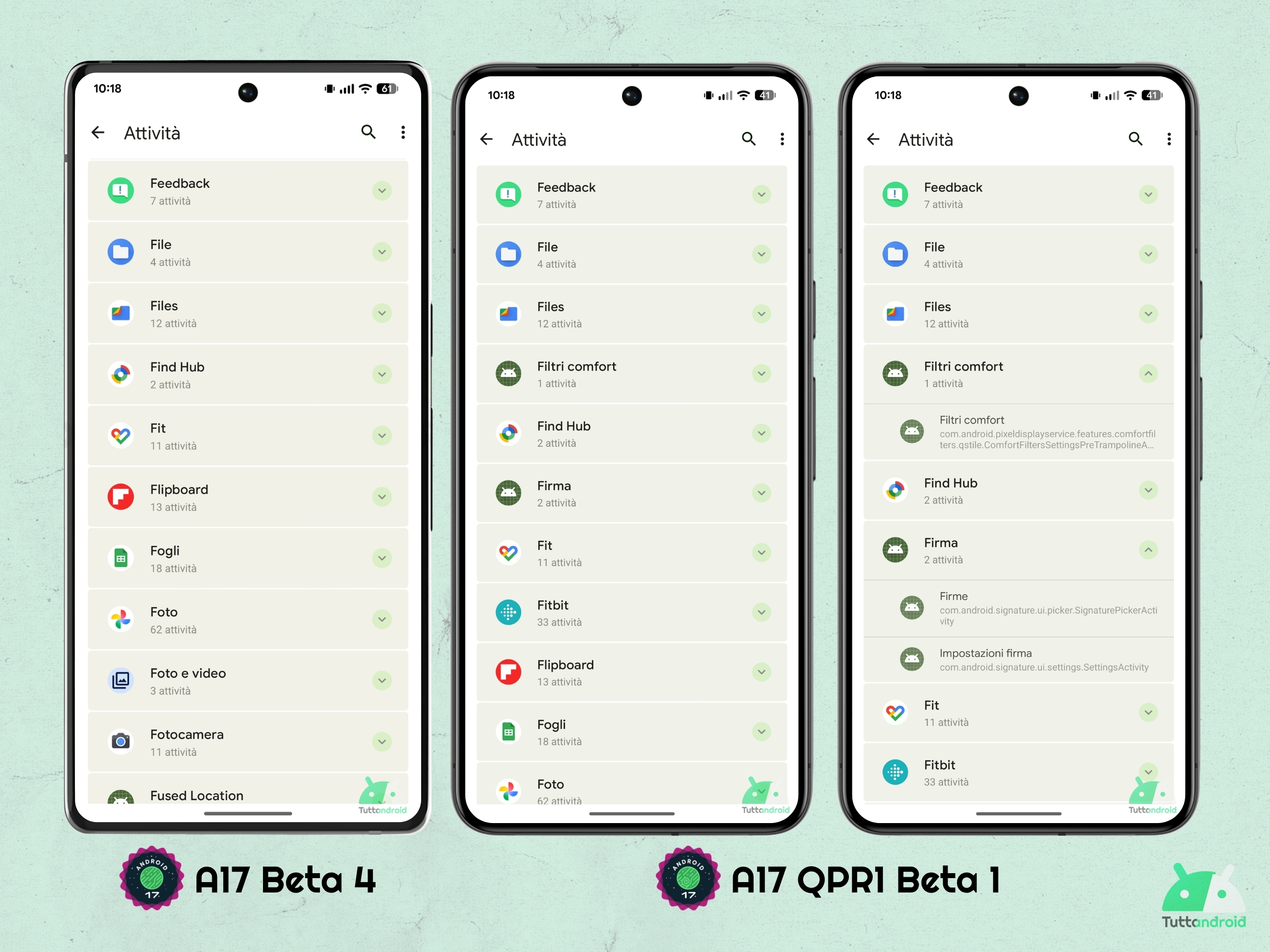 Android 17 QPR1 - ベータ 1 - 隠された手がかり