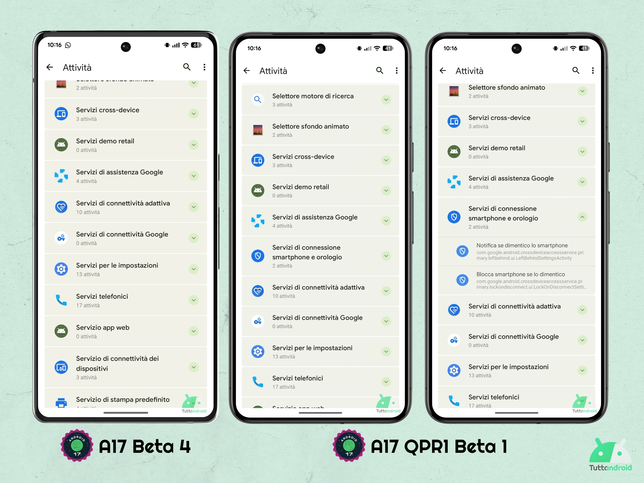 Android 17 QPR1 - ベータ 1 - 隠された手がかり