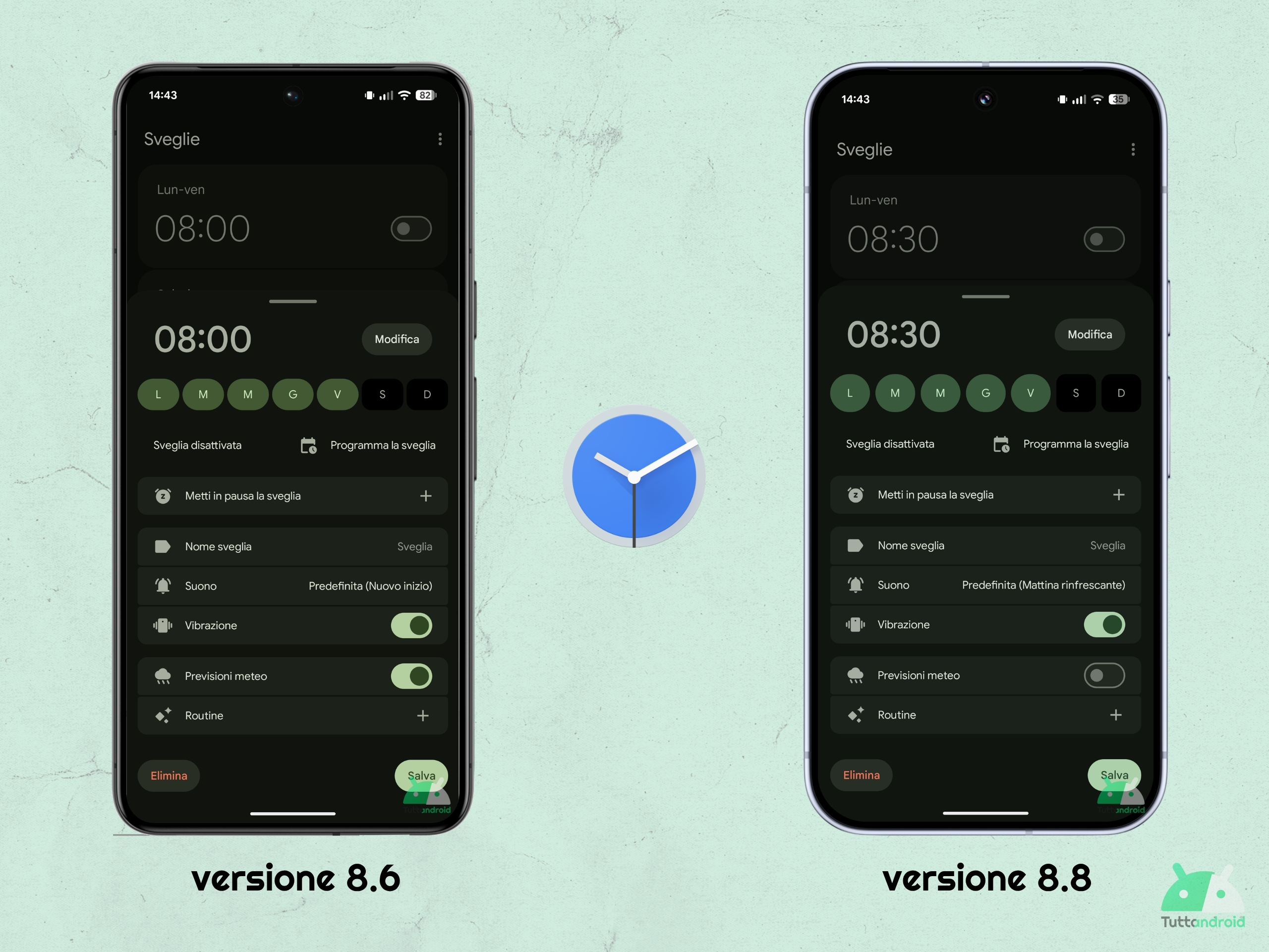 Google Clock v8.8 - 小さな美的ノベルティアラーム設定