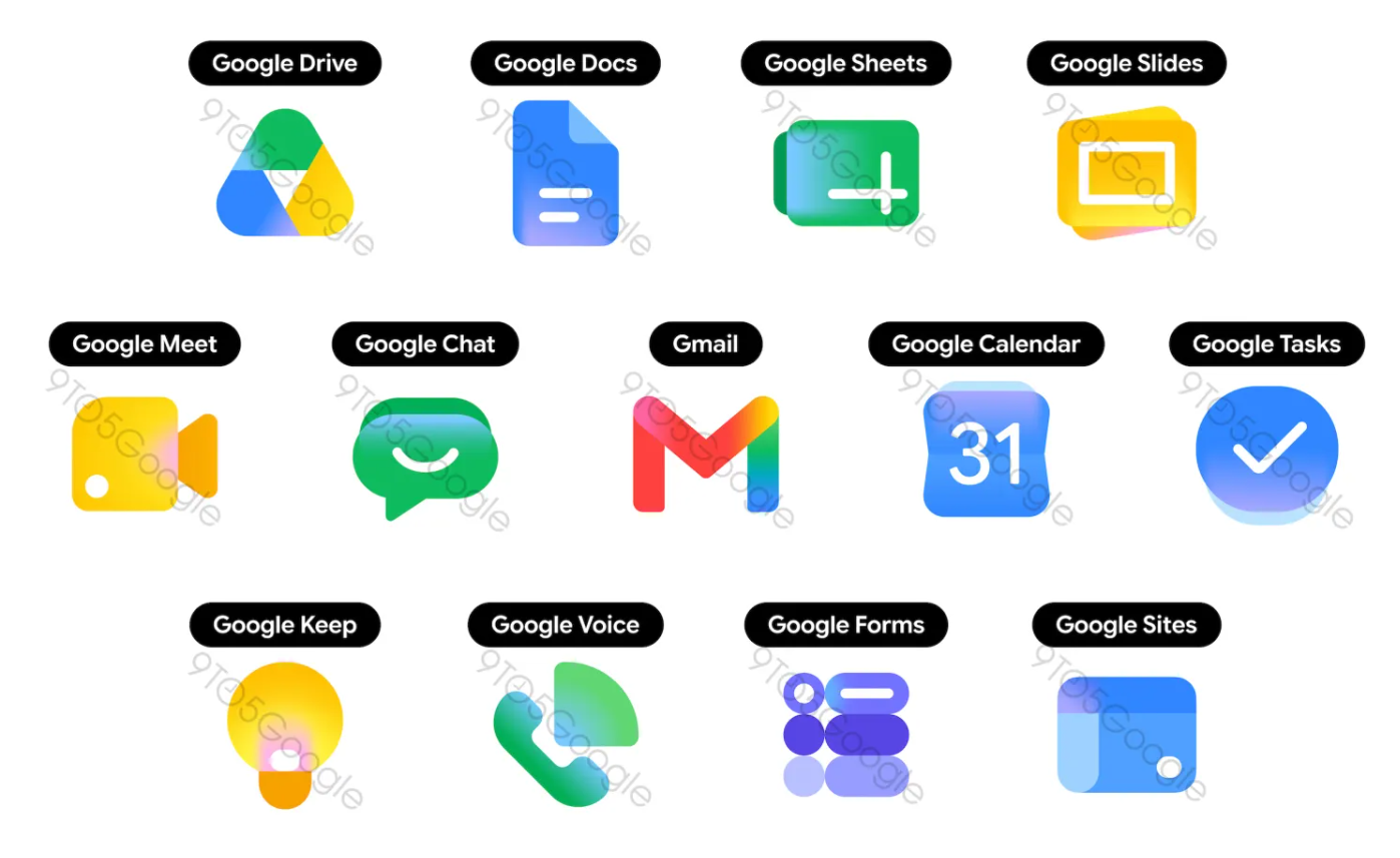 Google Workspace の新しいアイコン