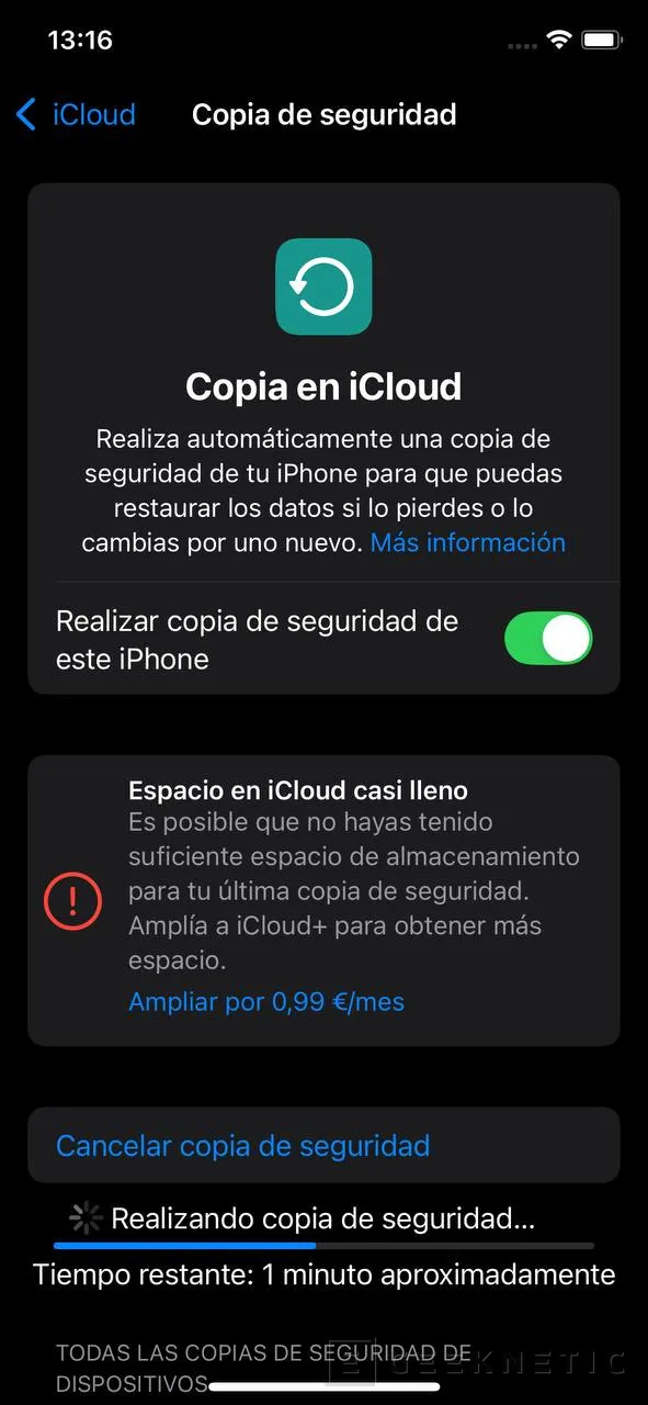 Geeknetic Apple iPhone 9 で iCloud のデータをバックアップまたは同期する方法