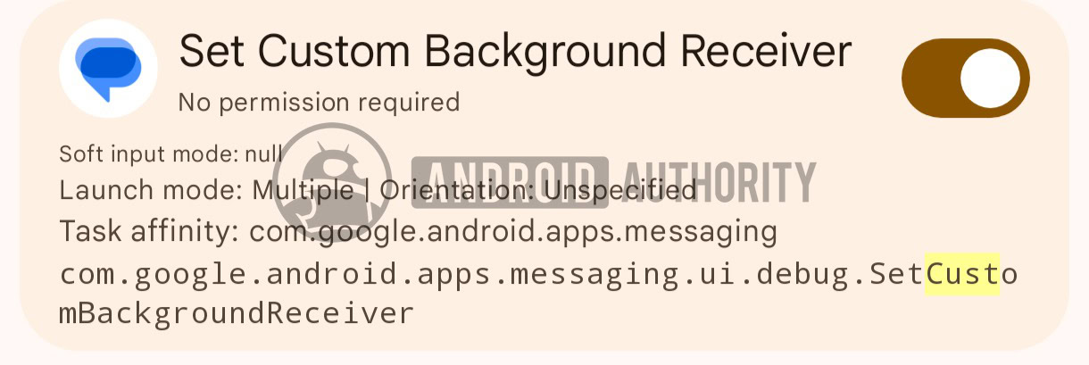 Google メッセージ v20260508 ベータ版 - AA チャット カスタム背景コンテナ