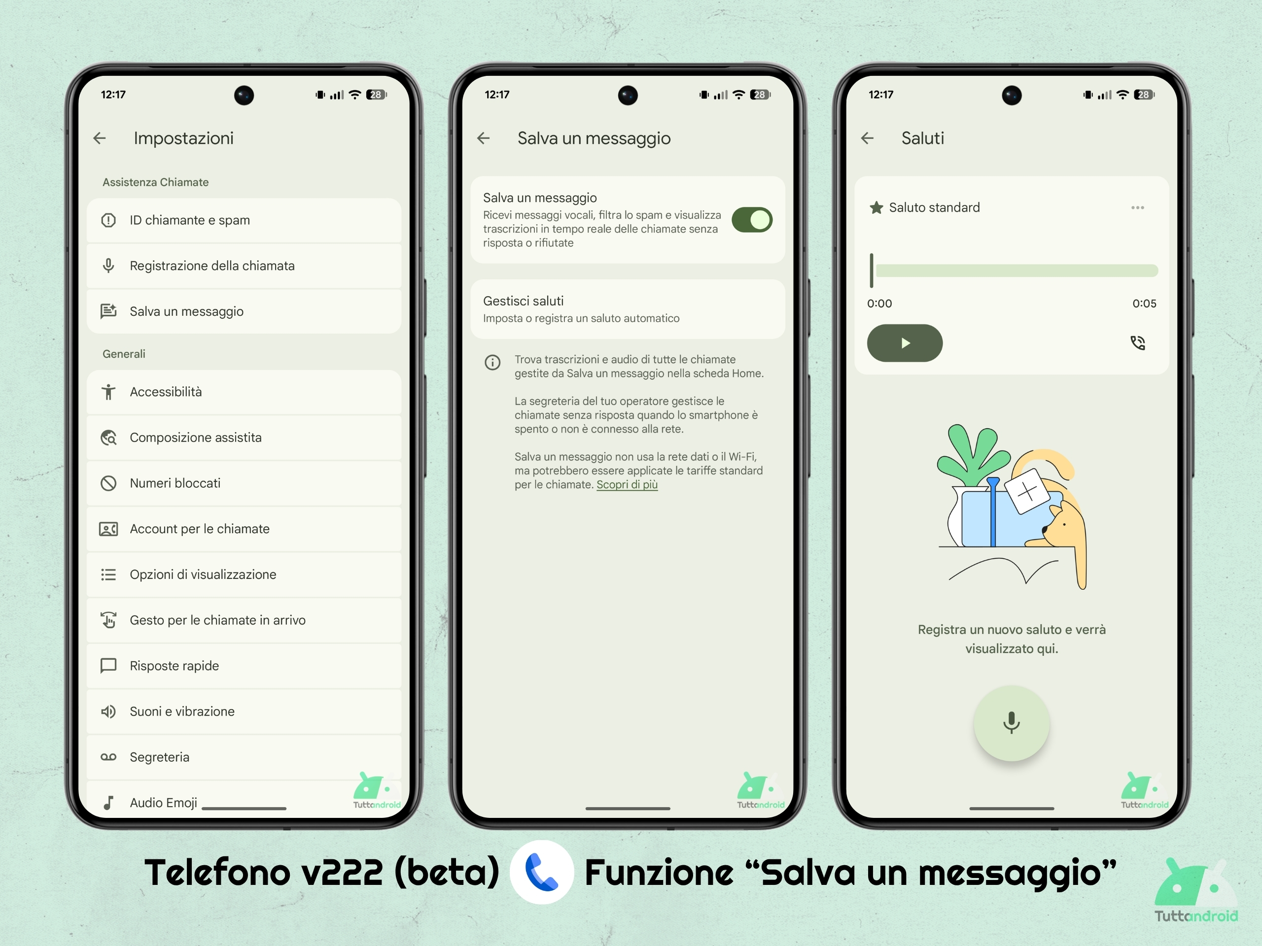 Google Phone v222 ベータ版 - Google Pixel 8 Pro - メッセージを保存