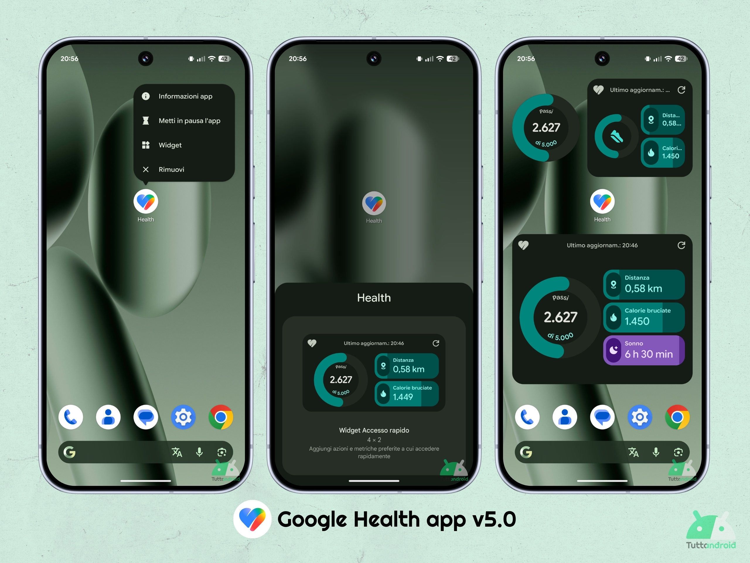 Google Health v5.0 - 10 ウィジェット
