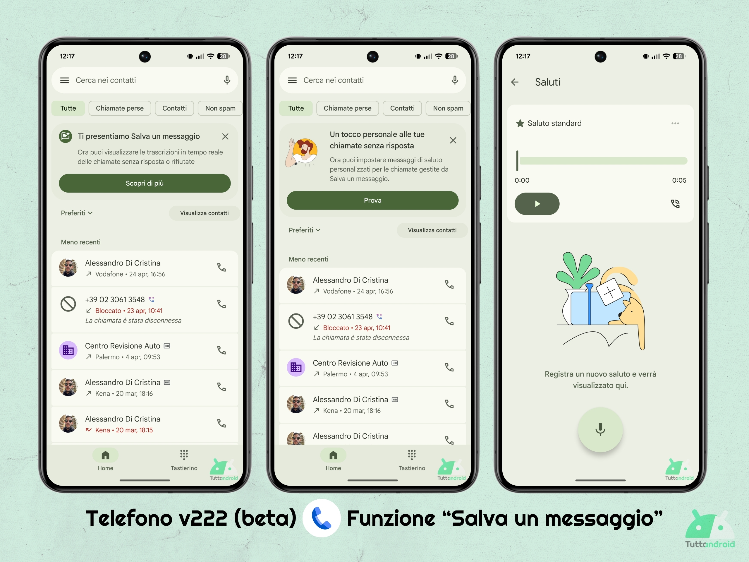 Google Phone v222 ベータ版 - Google Pixel 8 Pro - メッセージを保存