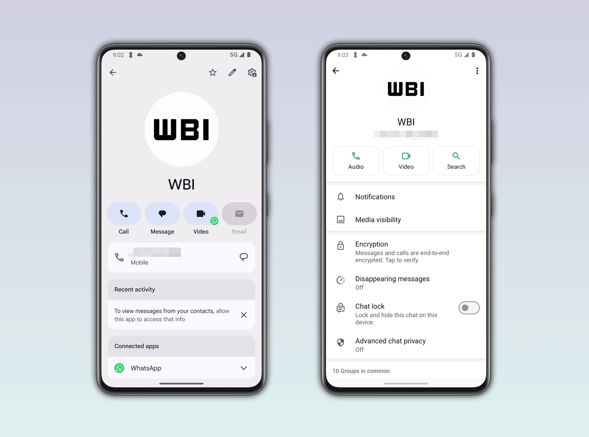 WhatsApp ベータ版 v2.26.21.9 - WBI アドレス帳からのプロフィール画像