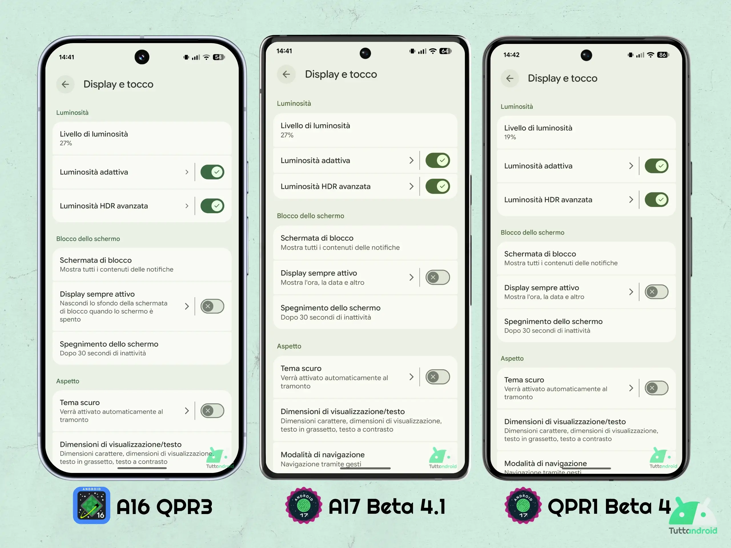 Android 17 QPR1 - ベータ 4 - 設定 - 間隔の変更