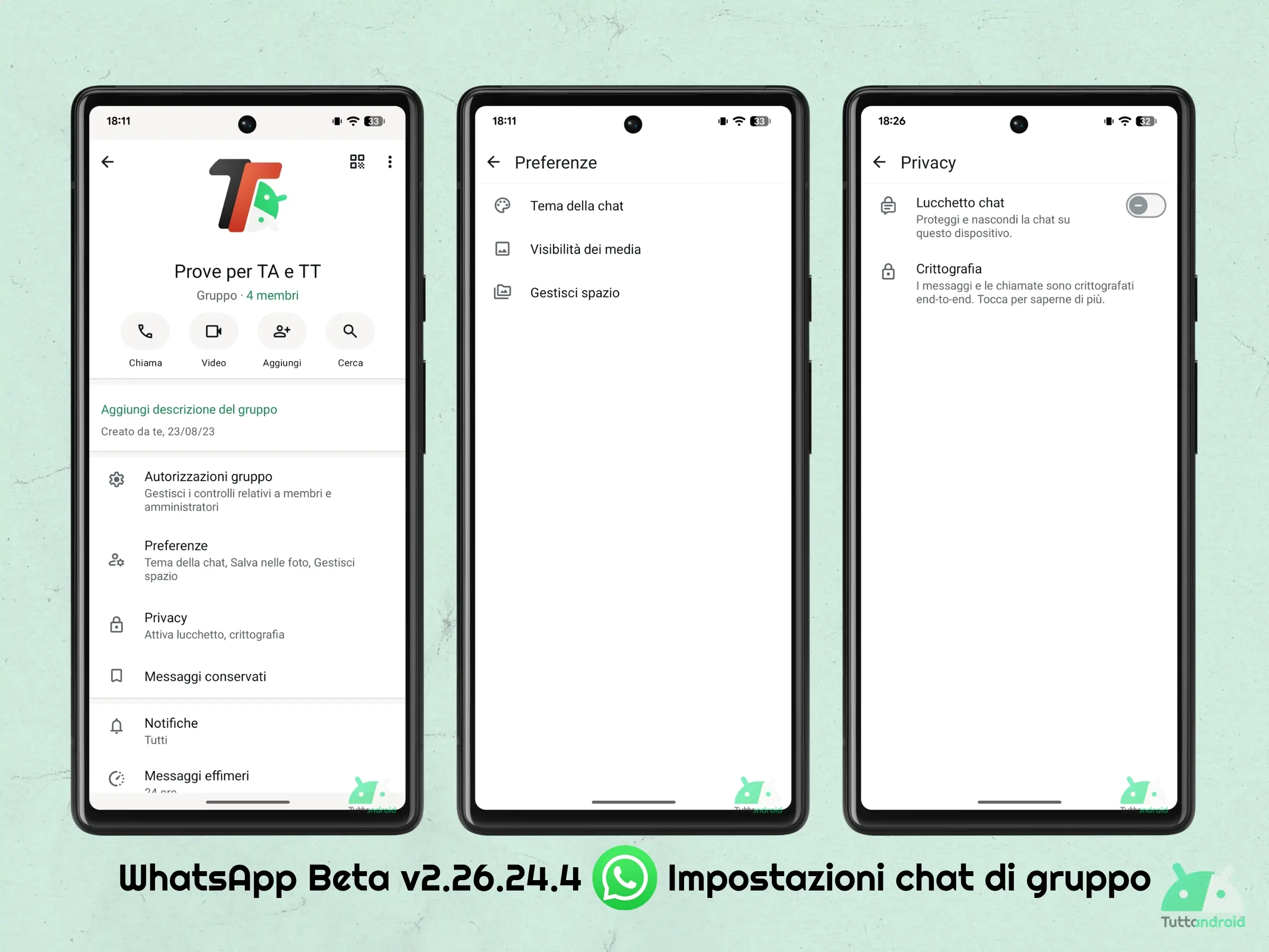 WhatsApp ベータ版 v2.26.24.4 - 新しいグループ チャット設定