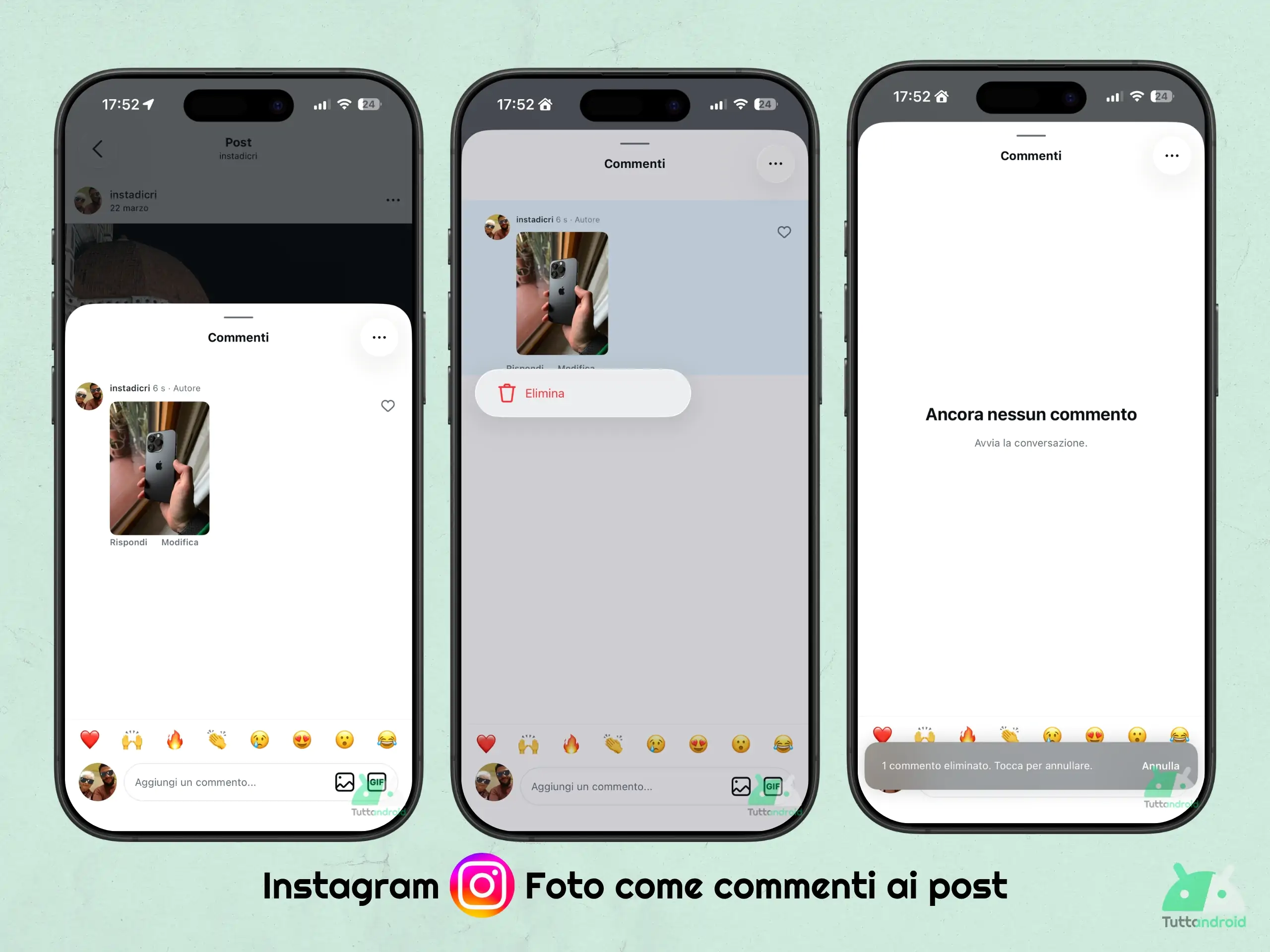 Instagram - 投稿に対するコメントとしての写真