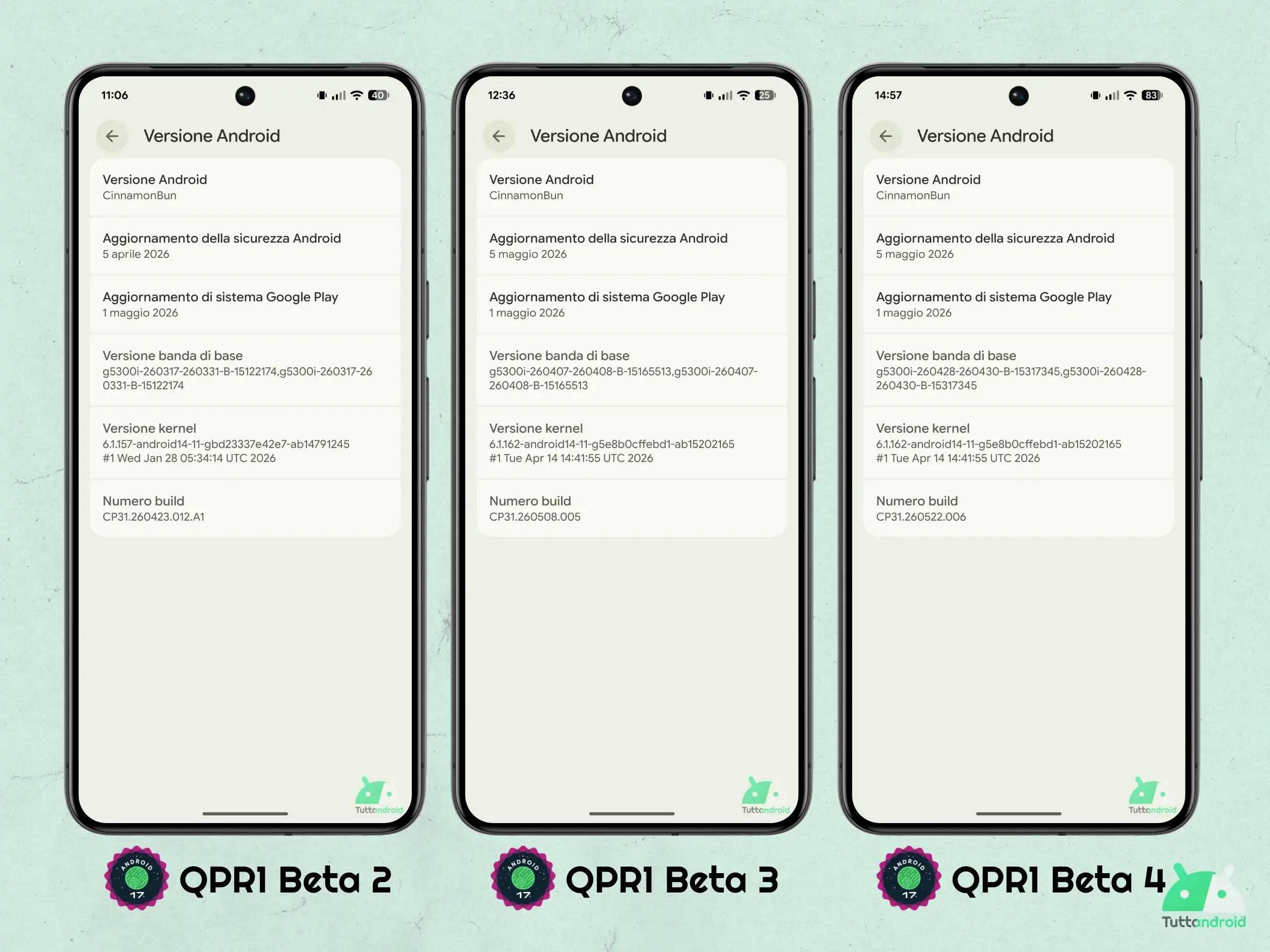 Android 17 QPR1 - ベータ 4 - ビルドの詳細
