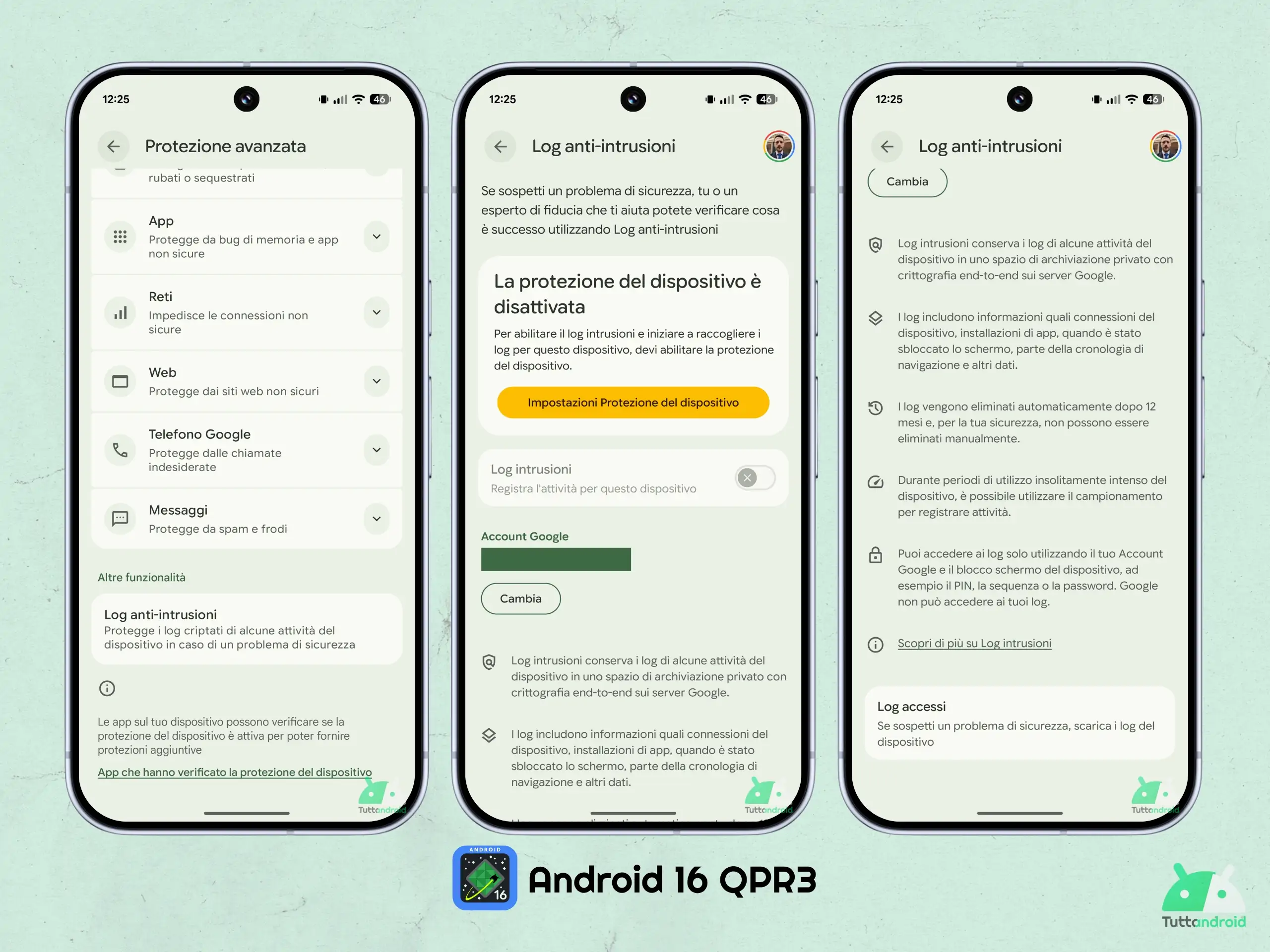 Android 16 QPR3 - 高度な保護 - 侵入防止ログ