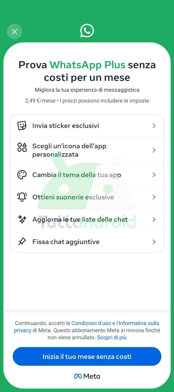WhatsApp Plus はイタリアで安定しています
