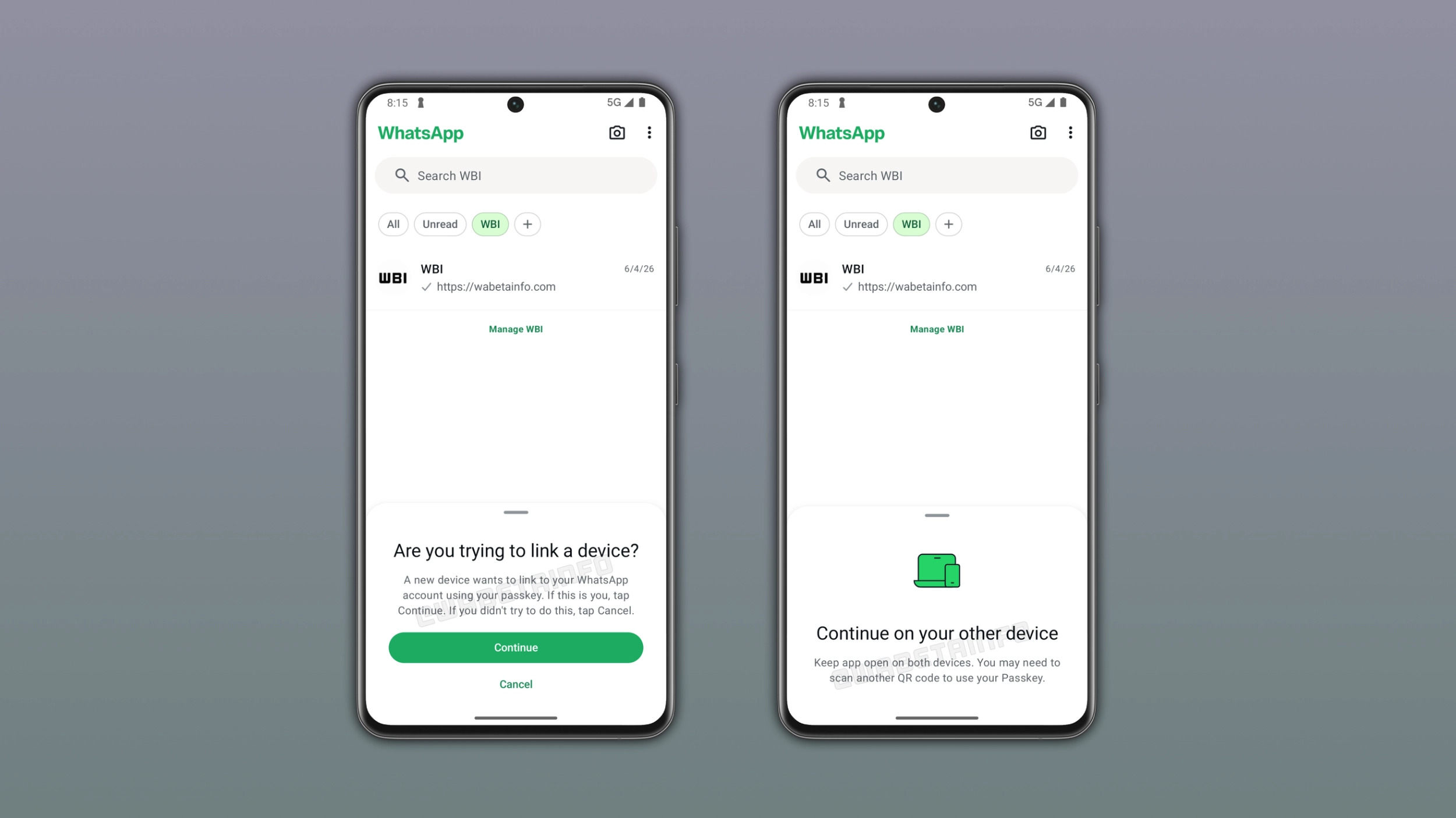 WhatsApp 接続デバイスのパスキー漏洩