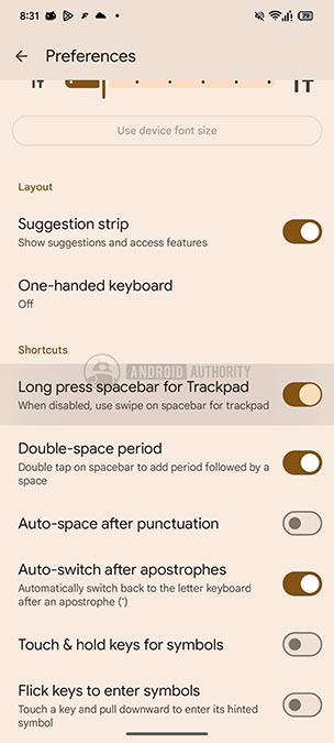 Gboard v17.7.4.932364120 ベータ版 - トラックパッド AA