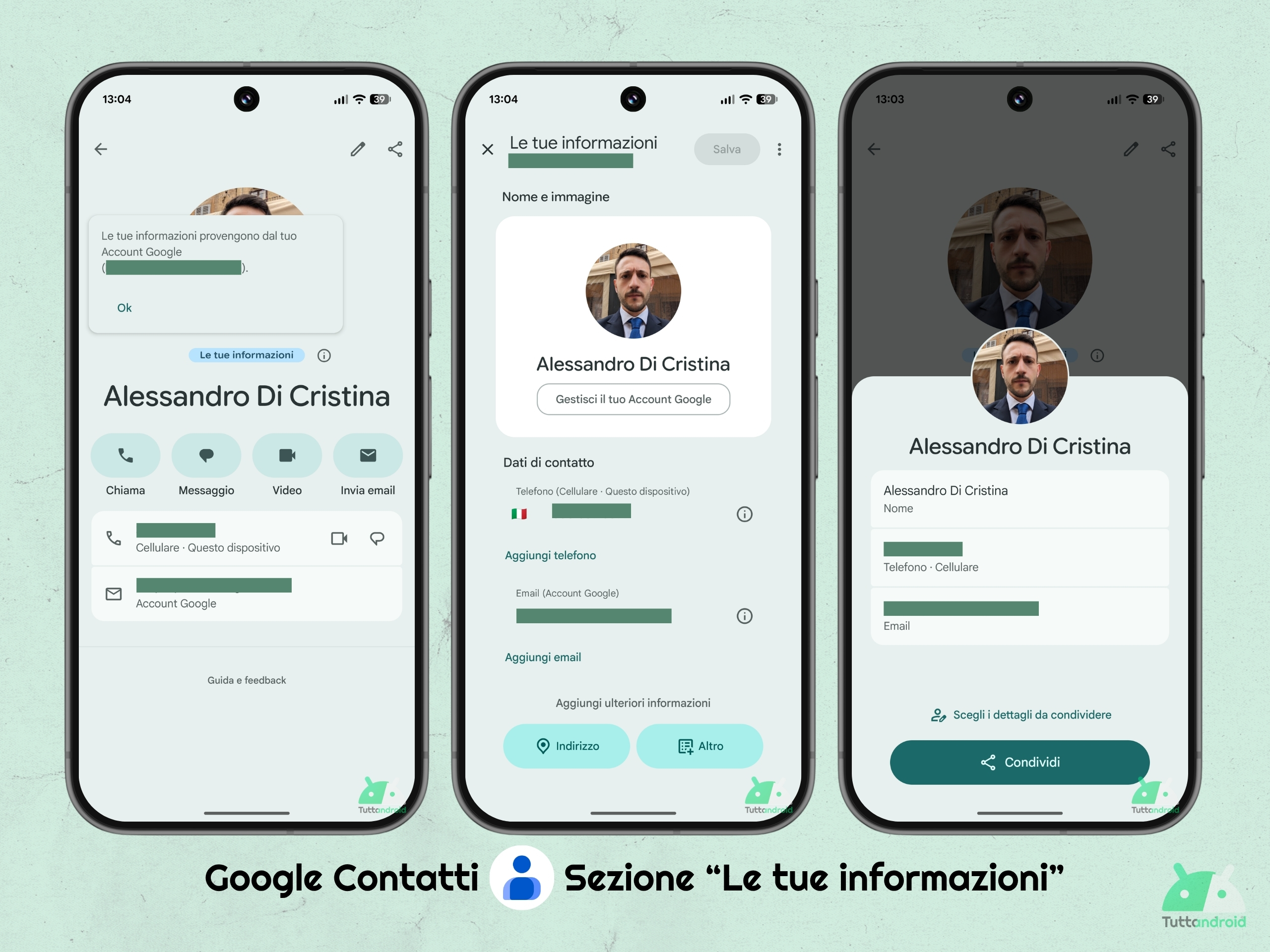 Google コンタクト v4.82.29.936766038 - 自分の情報 - 編集して共有