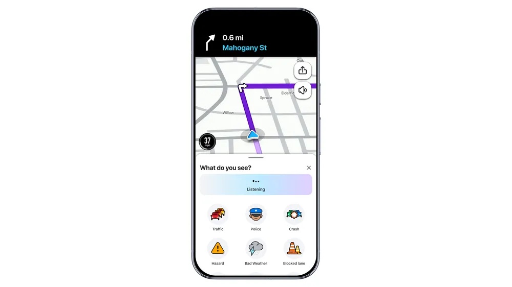 Waze - 会話型レポートとアラート